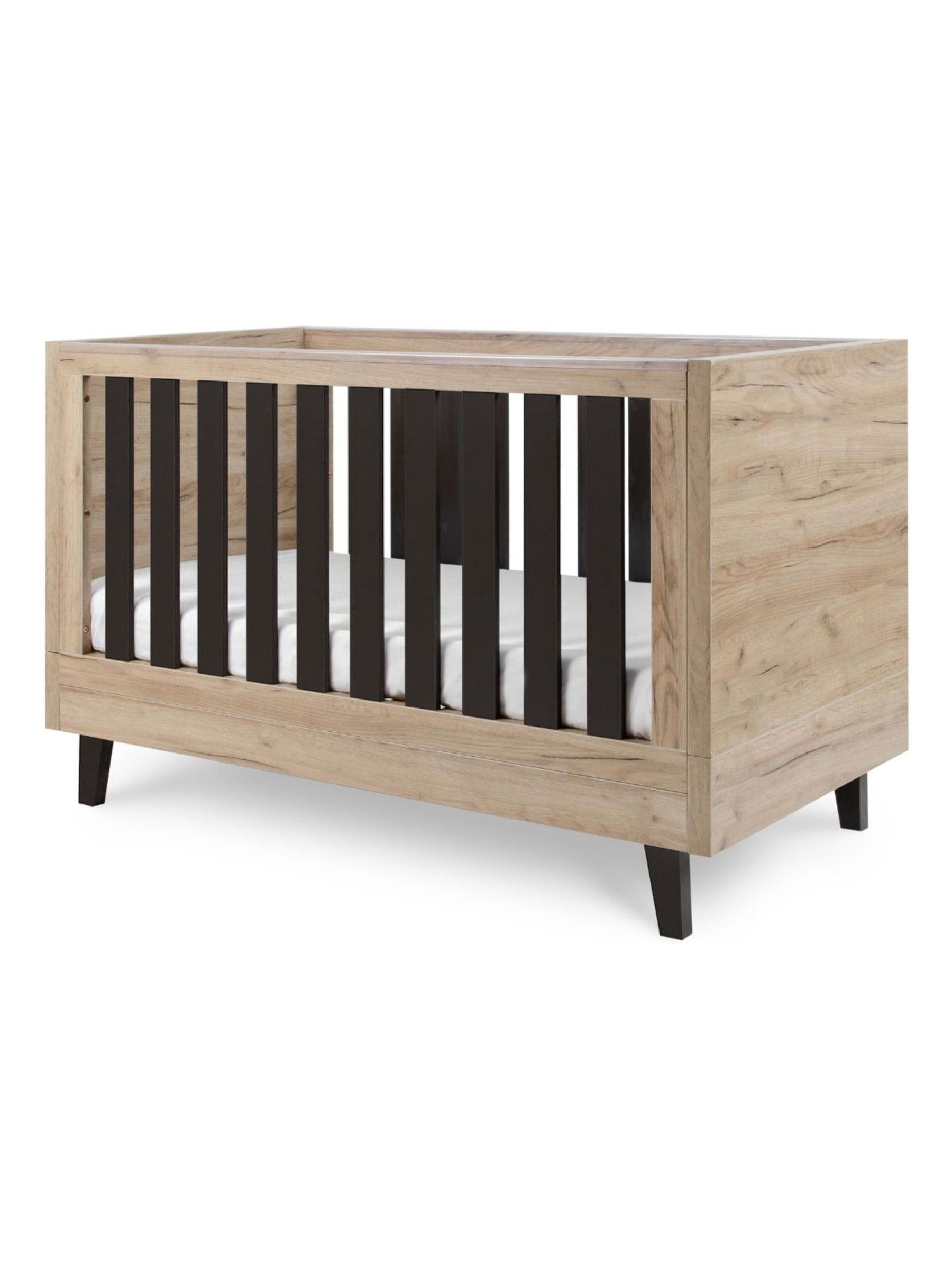 Tutti Bambini Distressed Oak Slate Grey Como Cot Bed - Image 2 of 5 Tutti Bambini Distressed Oak Slate Grey Como Cot Bed - Image 2 of 5