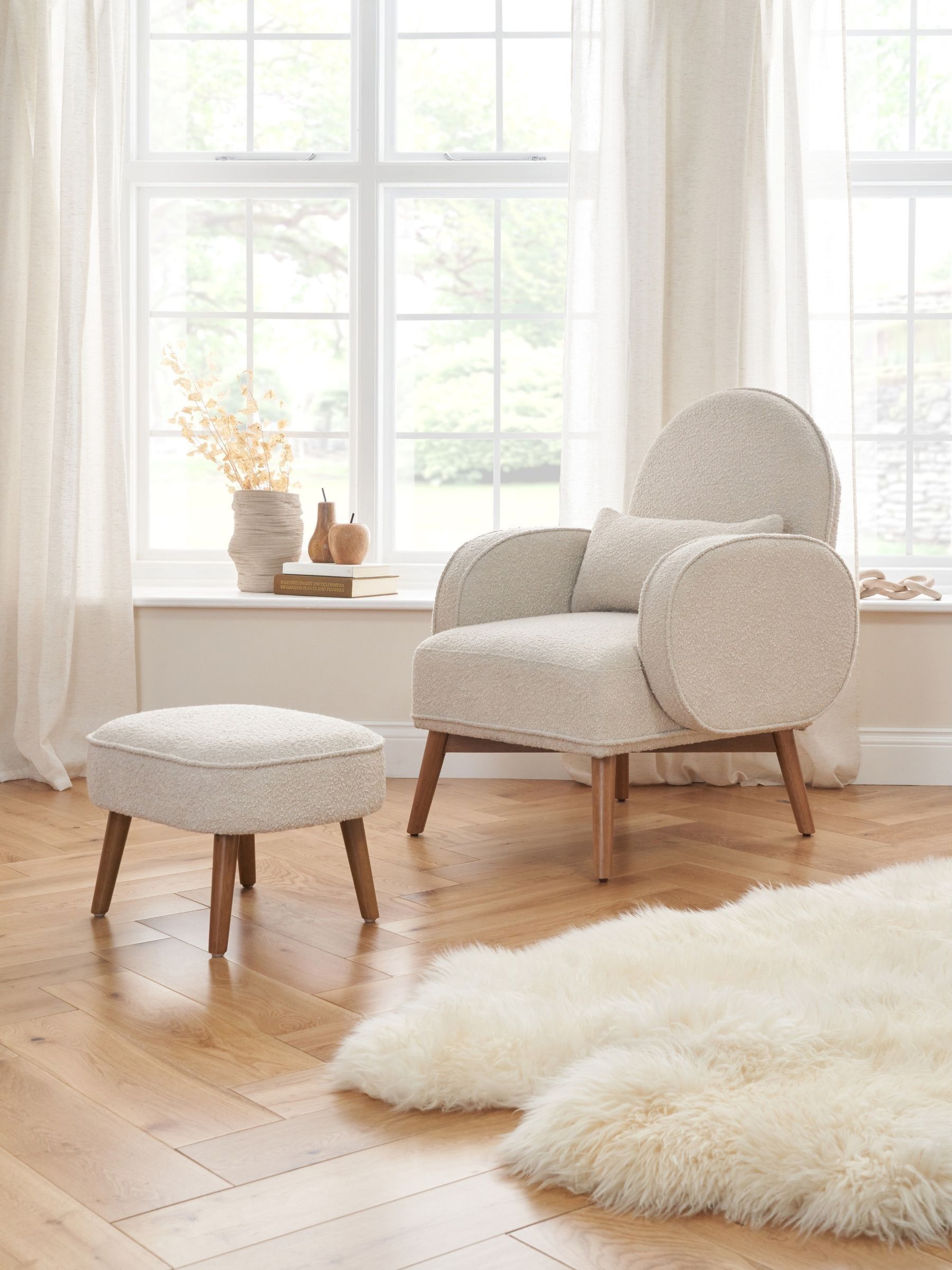 Tutti Bambini Boucle Biscuit Micah Rocking Nursing Chair & Footstool - Image 2 of 4 Tutti Bambini Boucle Biscuit Micah Rocking Nursing Chair & Footstool - Image 2 of 4