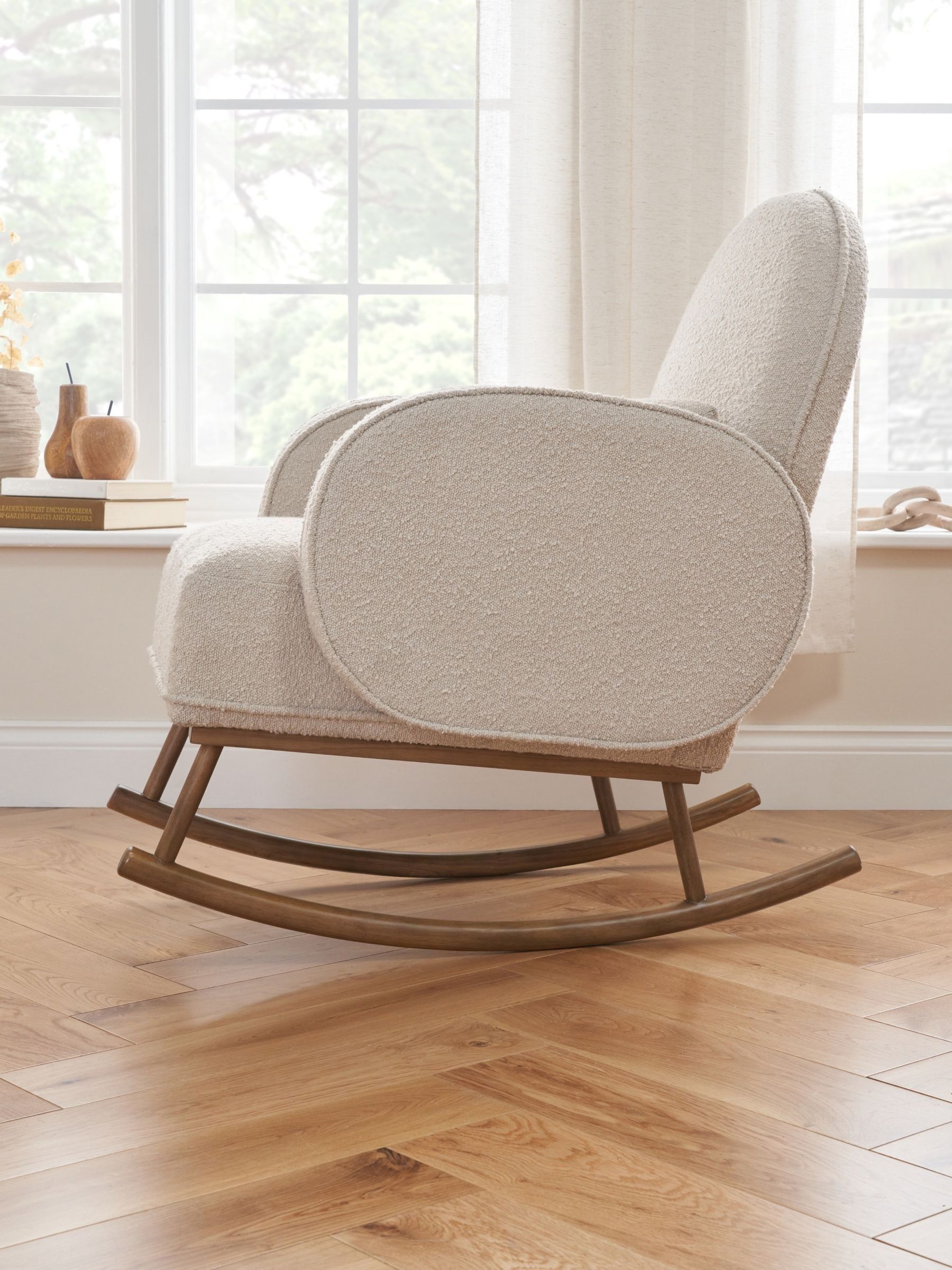 Tutti Bambini Boucle Biscuit Micah Rocking Nursing Chair & Footstool - Image 3 of 4