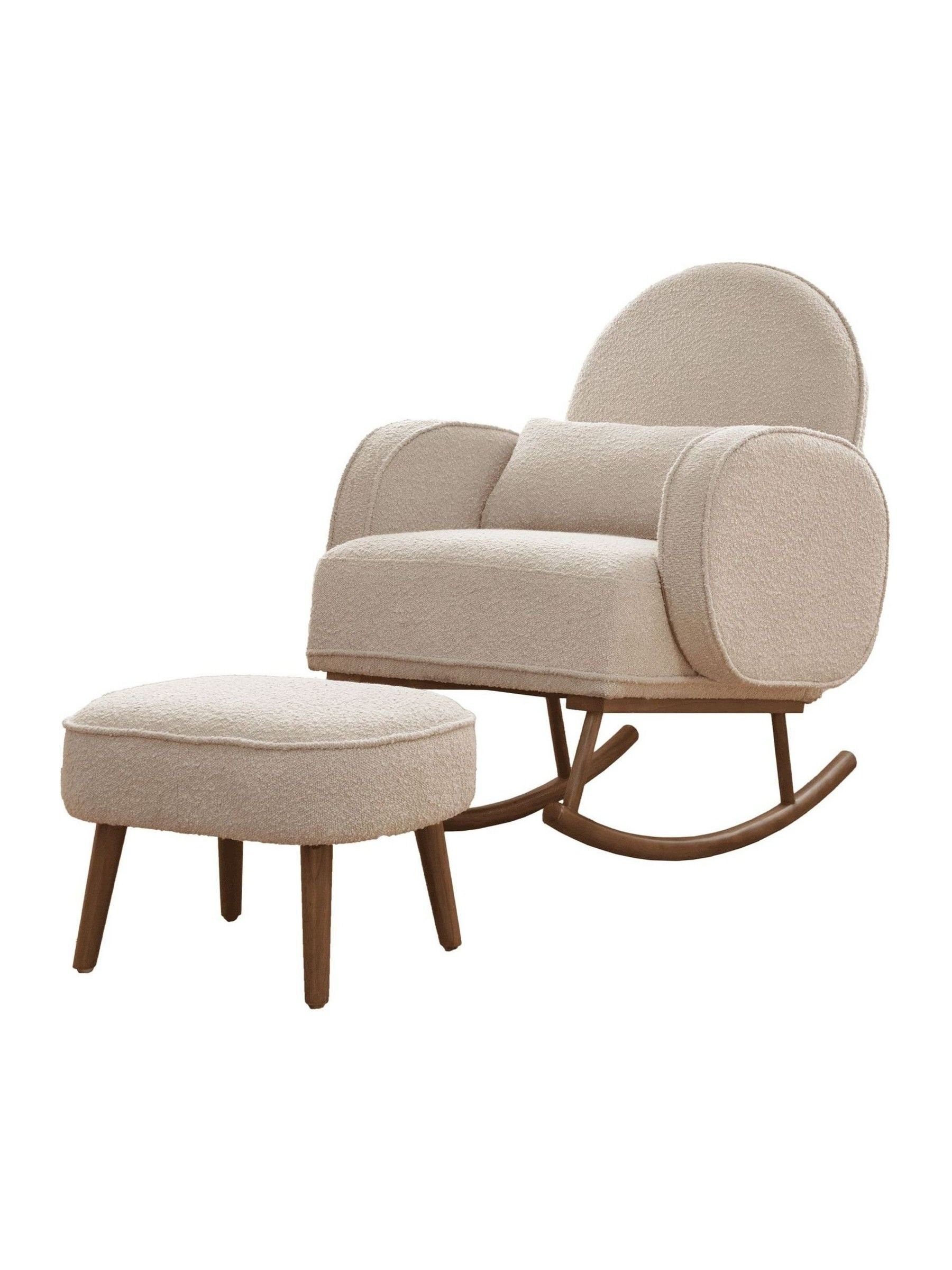 Tutti Bambini Boucle Biscuit Micah Rocking Nursing Chair & Footstool - Image 4 of 4 Tutti Bambini Boucle Biscuit Micah Rocking Nursing Chair & Footstool - Image 4 of 4