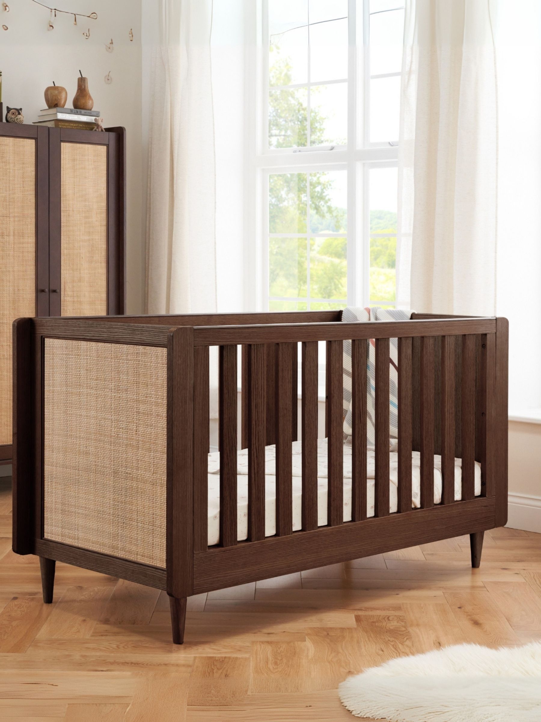 Tutti Bambini Warm Walnut Japandi Mini Cot Bed - Image 1 of 7