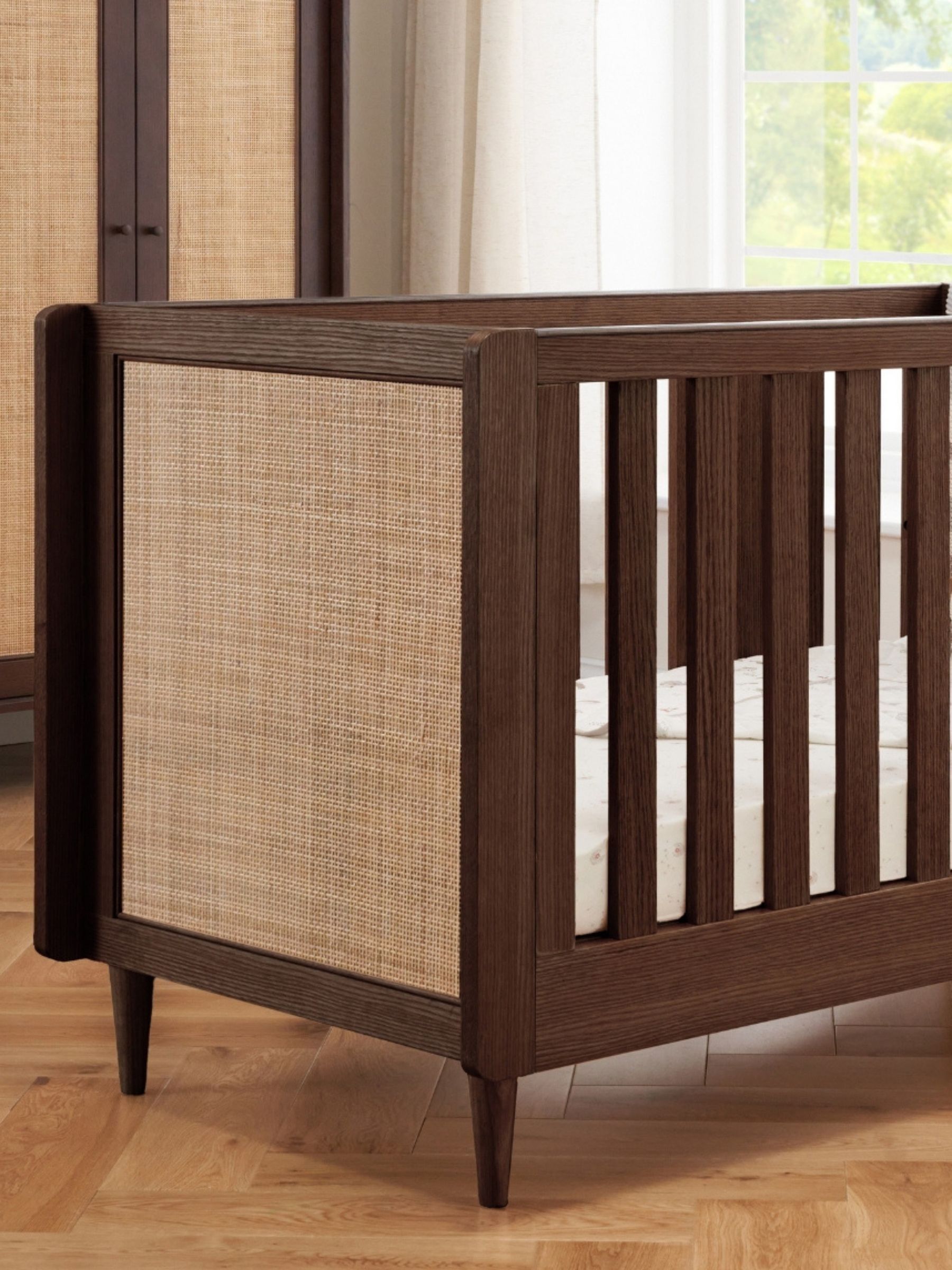 Tutti Bambini Warm Walnut Japandi Mini Cot Bed - Image 6 of 7