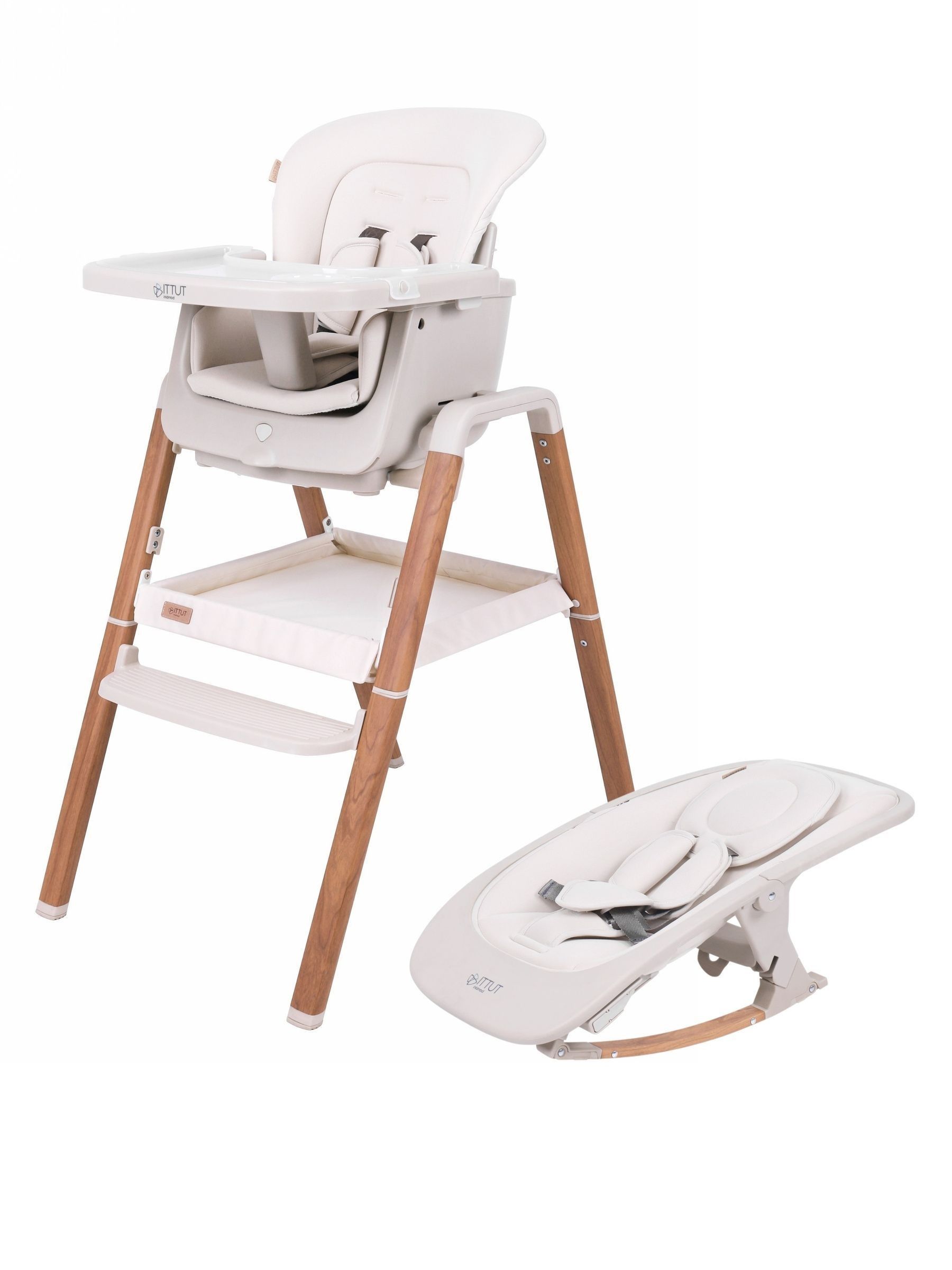 Scandi Walnut Ecru Nova Birth to 12 Years Complete Highchair Package - Image 1 of 6