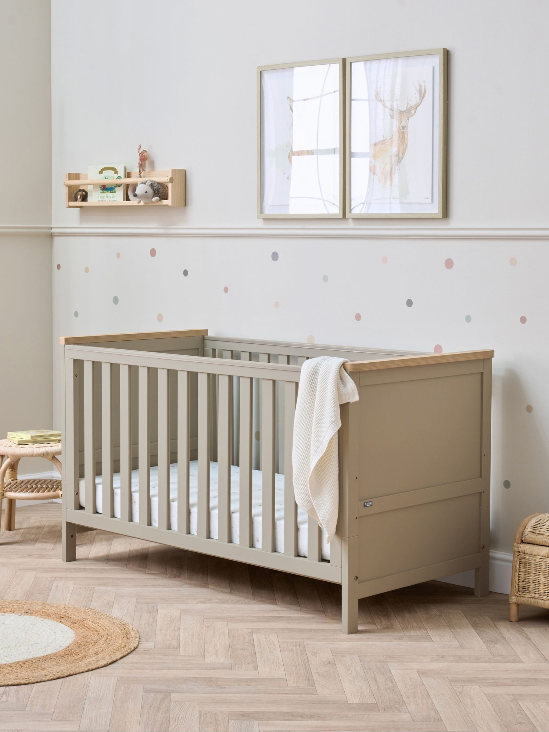 Tutti Bambini Mushroom Oak Misha Cot Bed - Image 1 of 8 Tutti Bambini Mushroom Oak Misha Cot Bed - Image 1 of 8