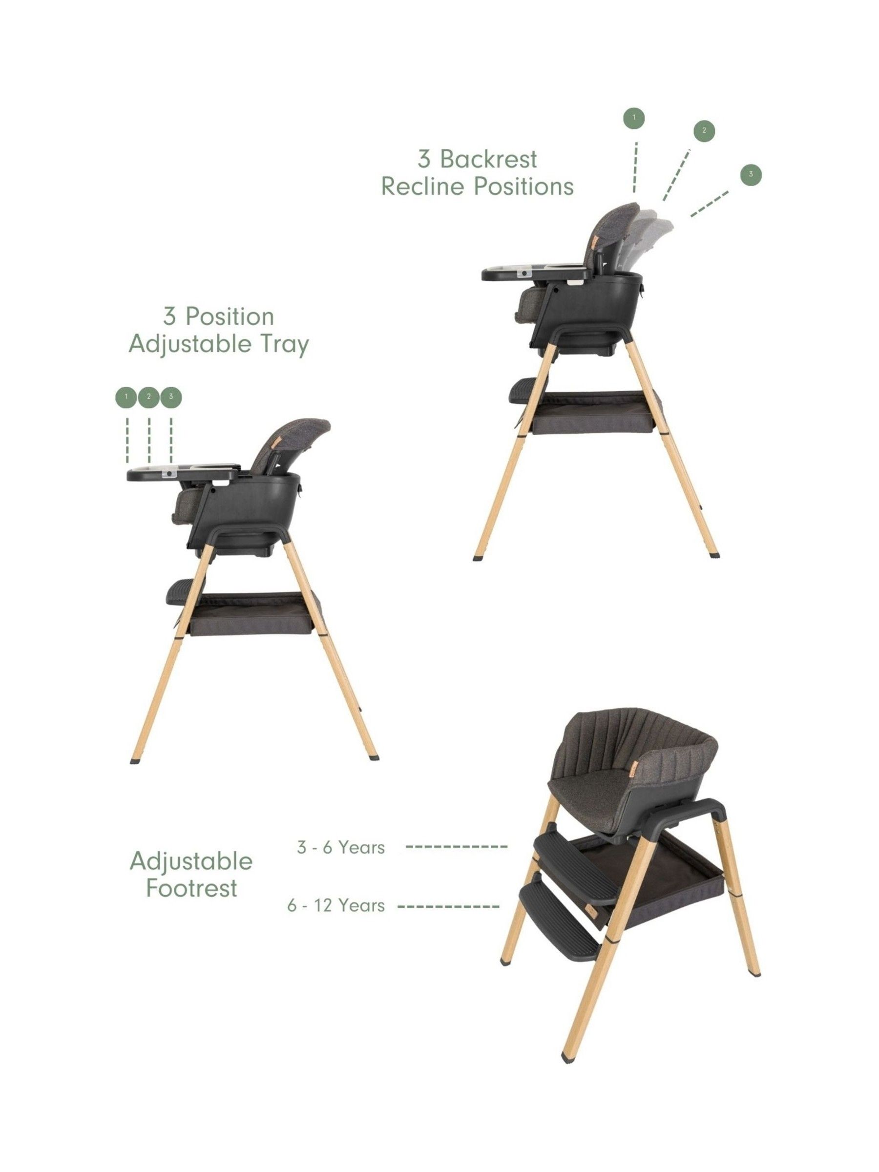 Grey Oak Nova Birth to 12 Years Complete Highchair Package - Image 6 of 7