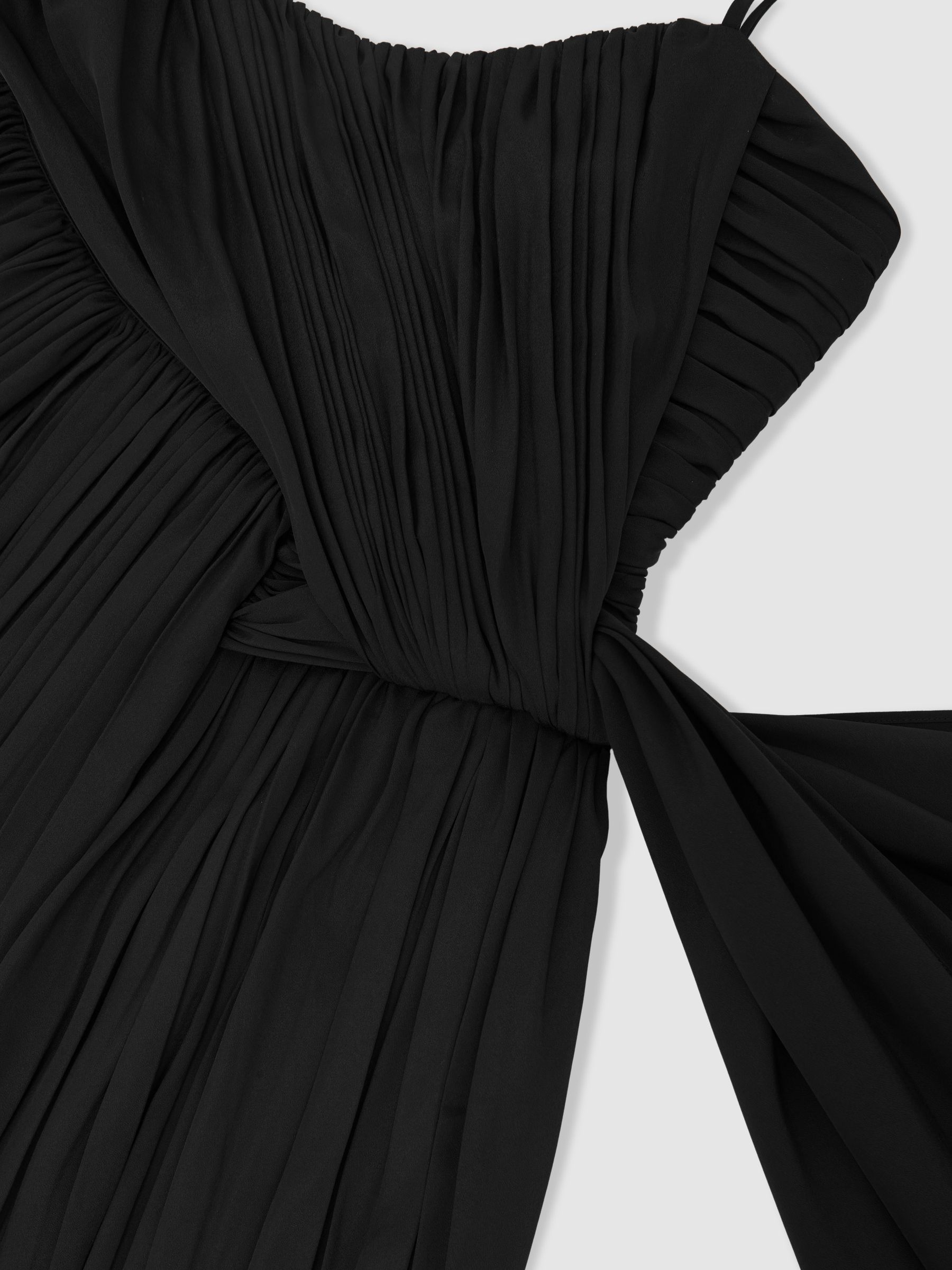 Reiss | Royal Ballet Pleated Mini Dress in Black - image 2