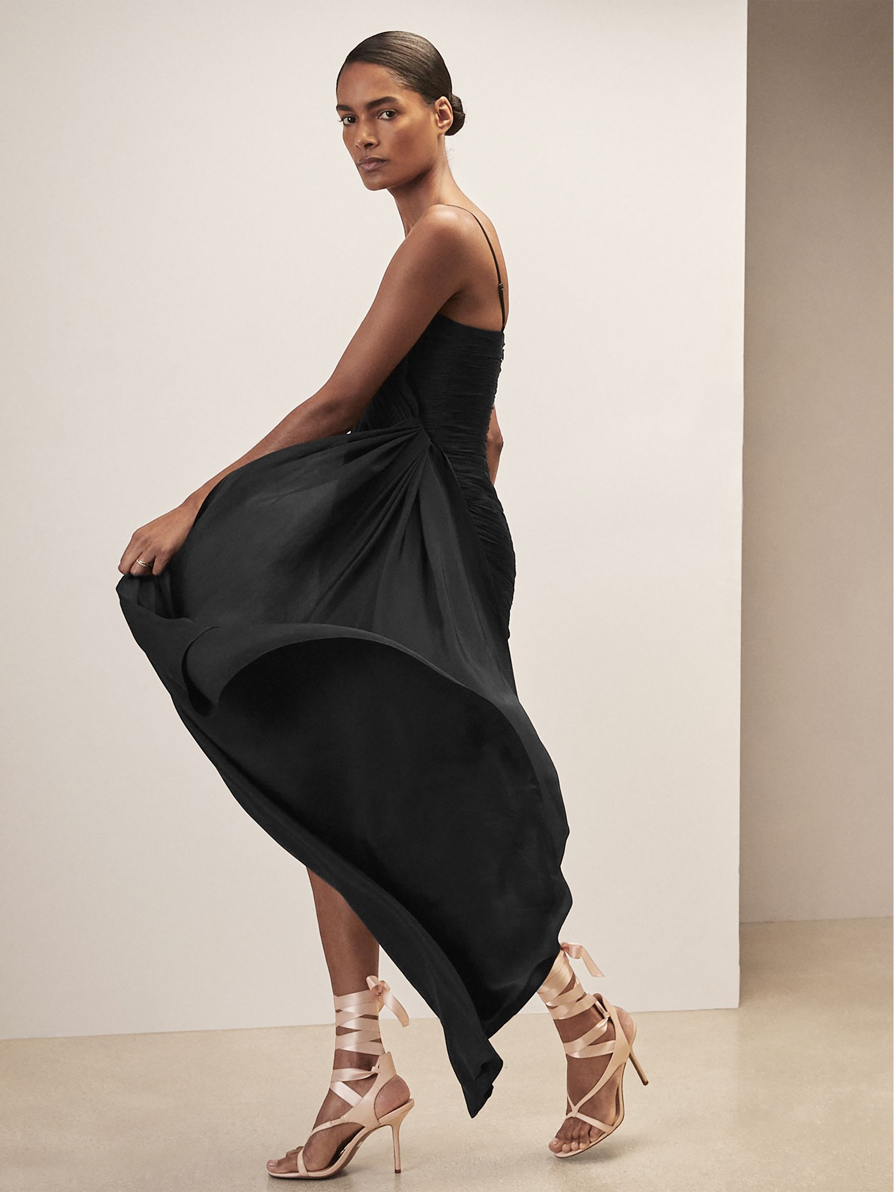 Reiss | Royal Ballet Pleated Mini Dress in Black - Image 5 of 10