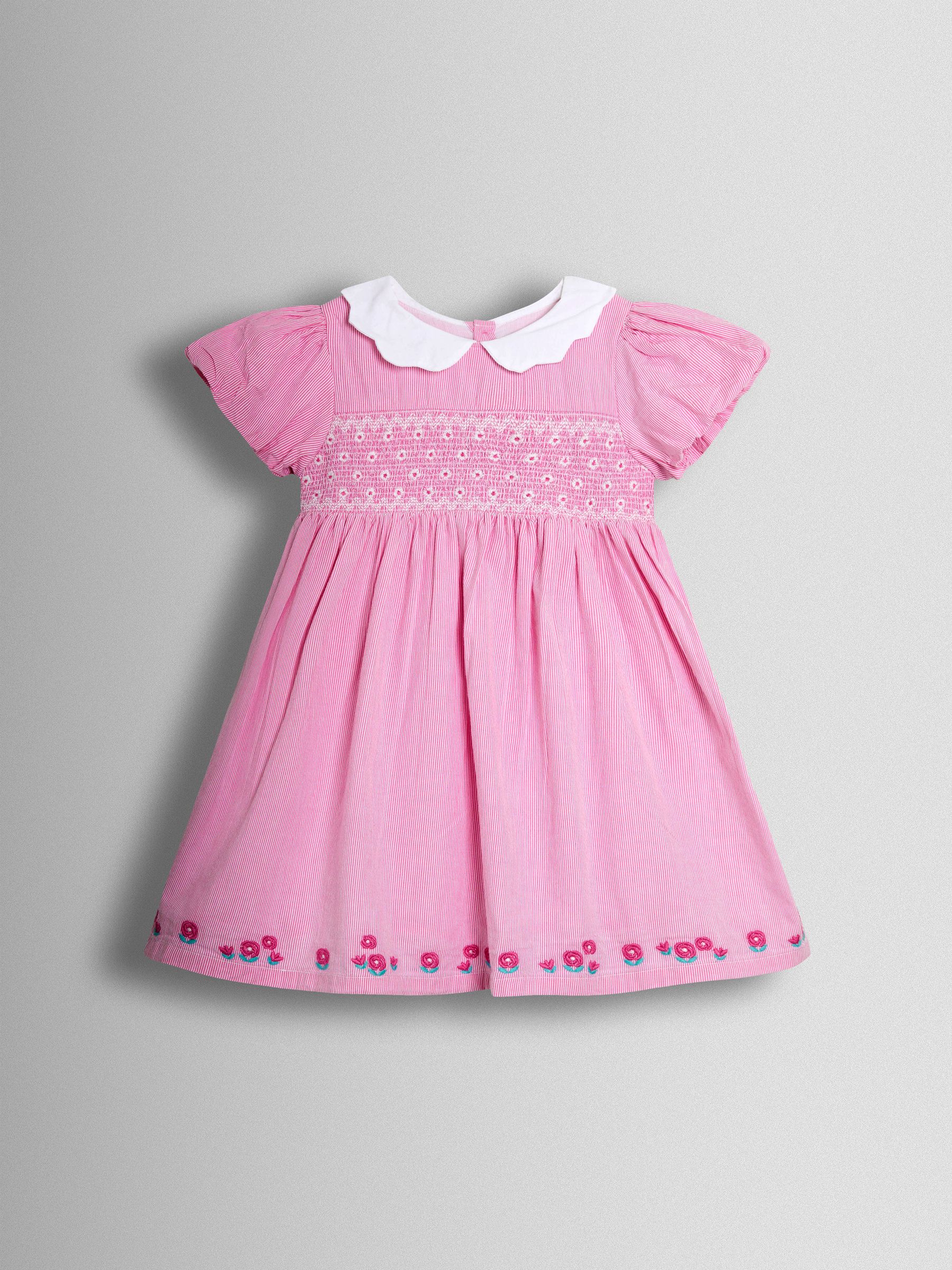 Mid Pink Bud Floral Smocked Party Dress - Image 1 of 4
