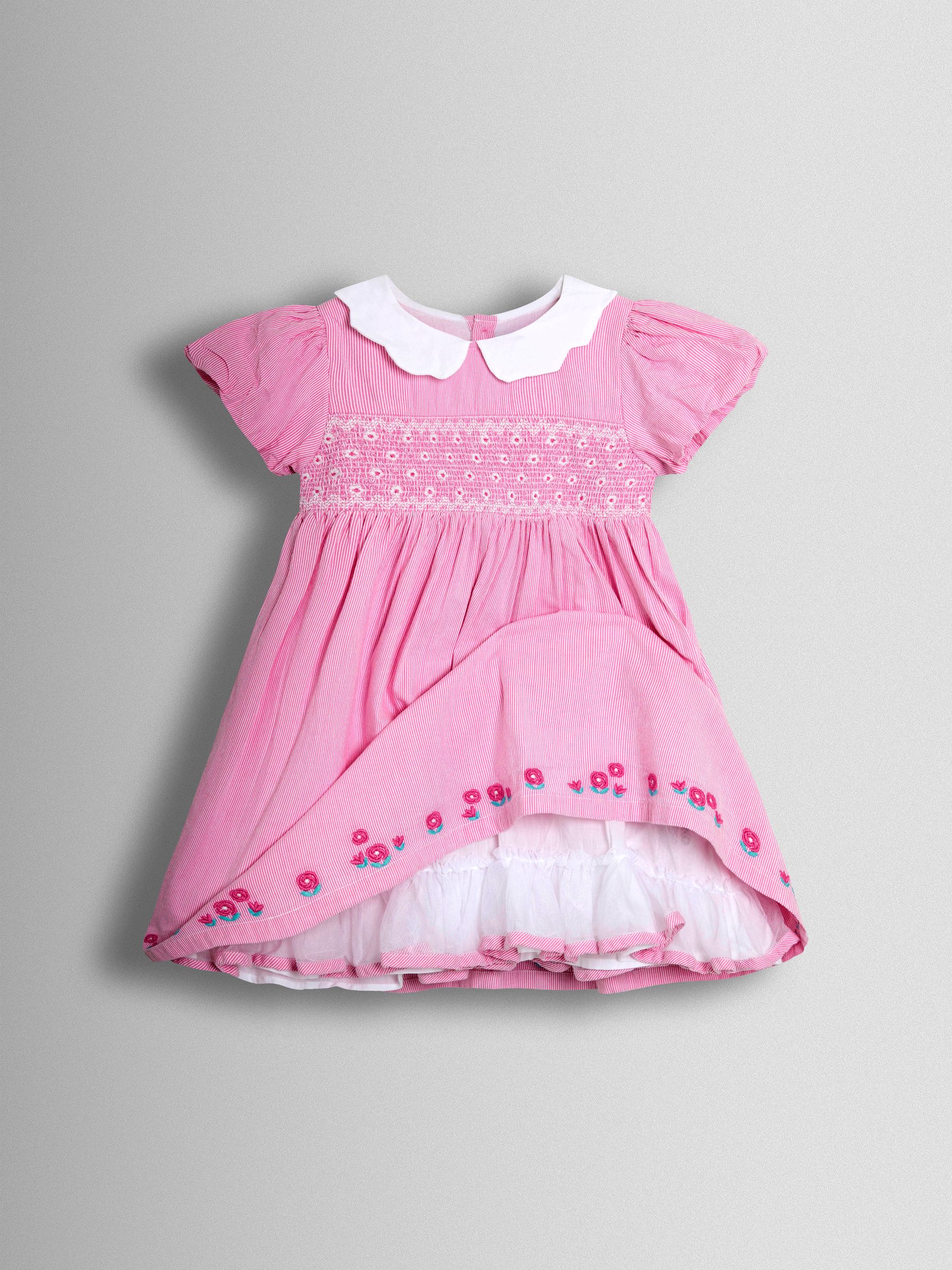 Mid Pink Bud Floral Smocked Party Dress - Image 3 of 4