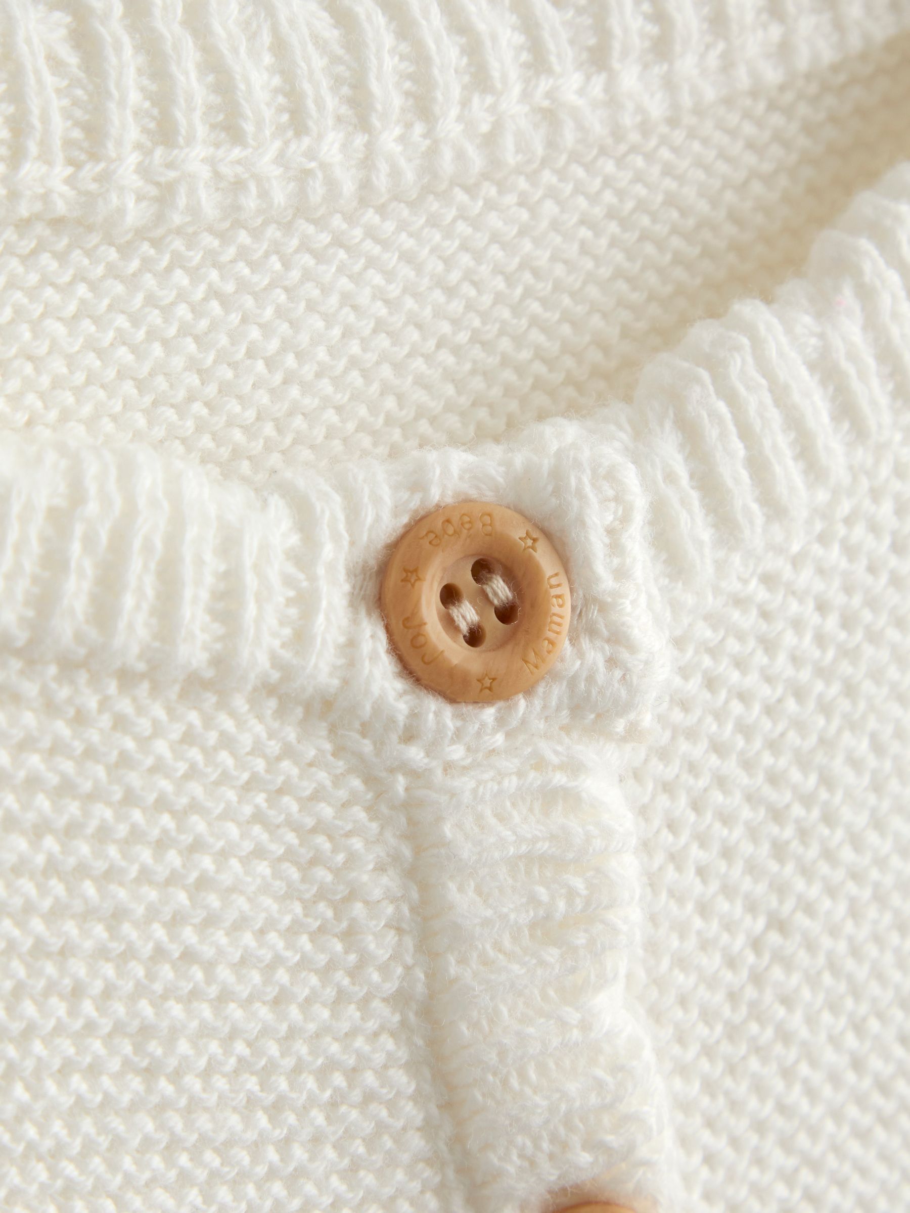 Cream Classic Cotton Scallop Cardigan - Image 3 of 3