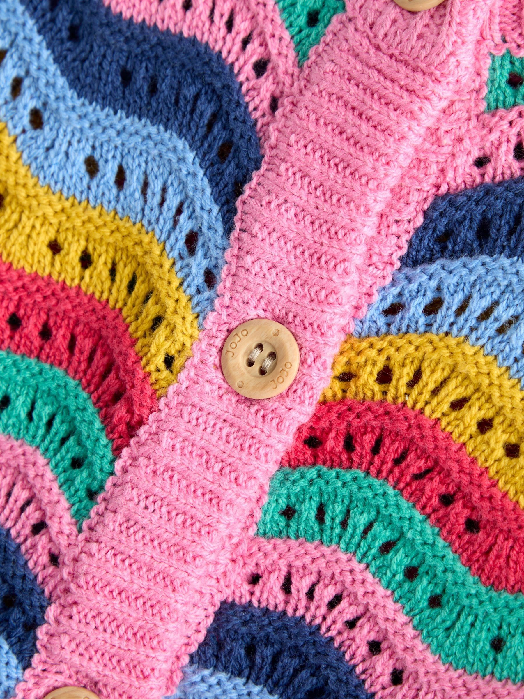 Pink Multi Unicorn Wavy Knit Appliqué Cardigan | JoJo Maman Bébé USA