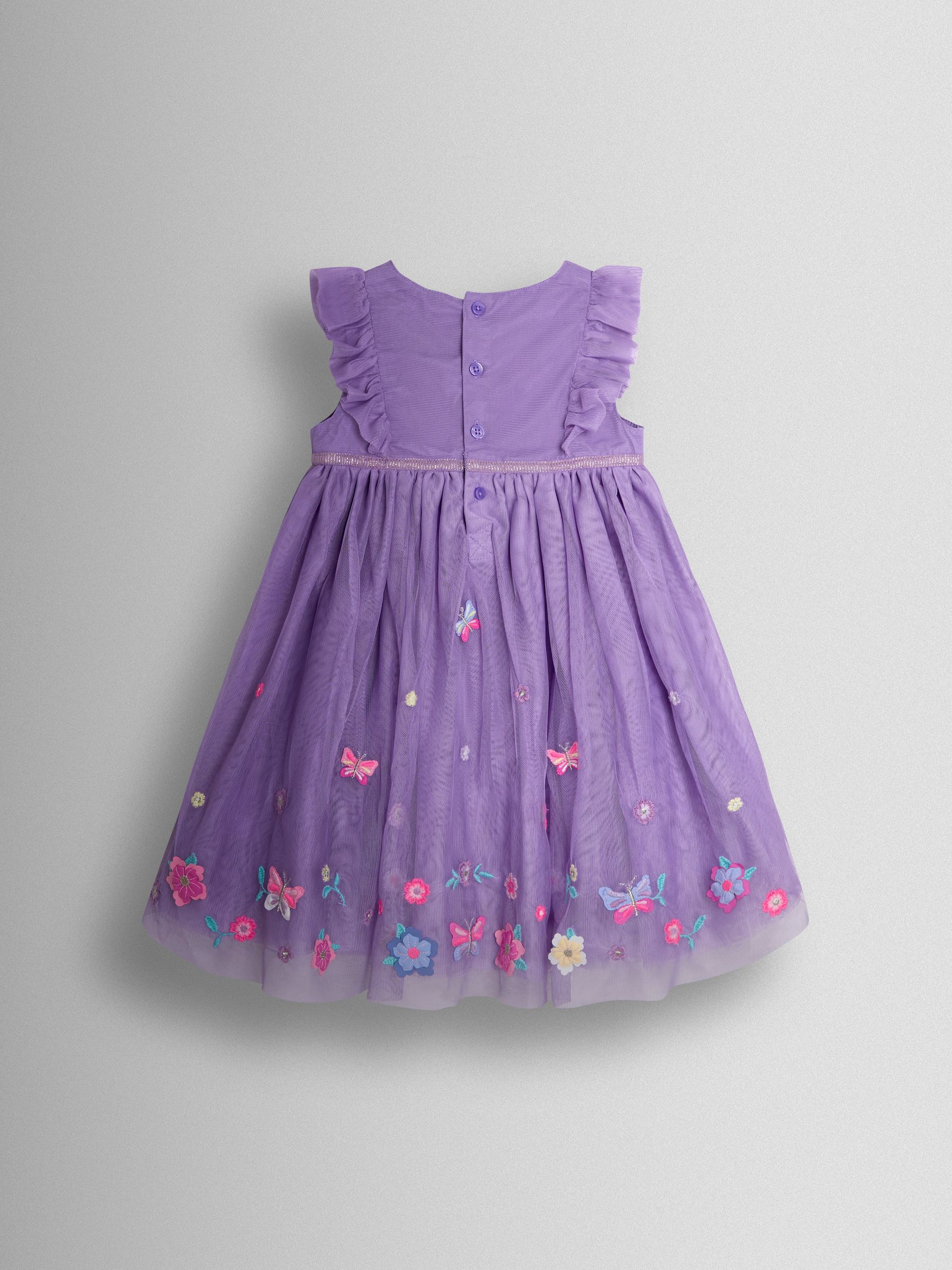 Lilac Ruffle Tulle Appliqué Party Dress - Image 2 of 3