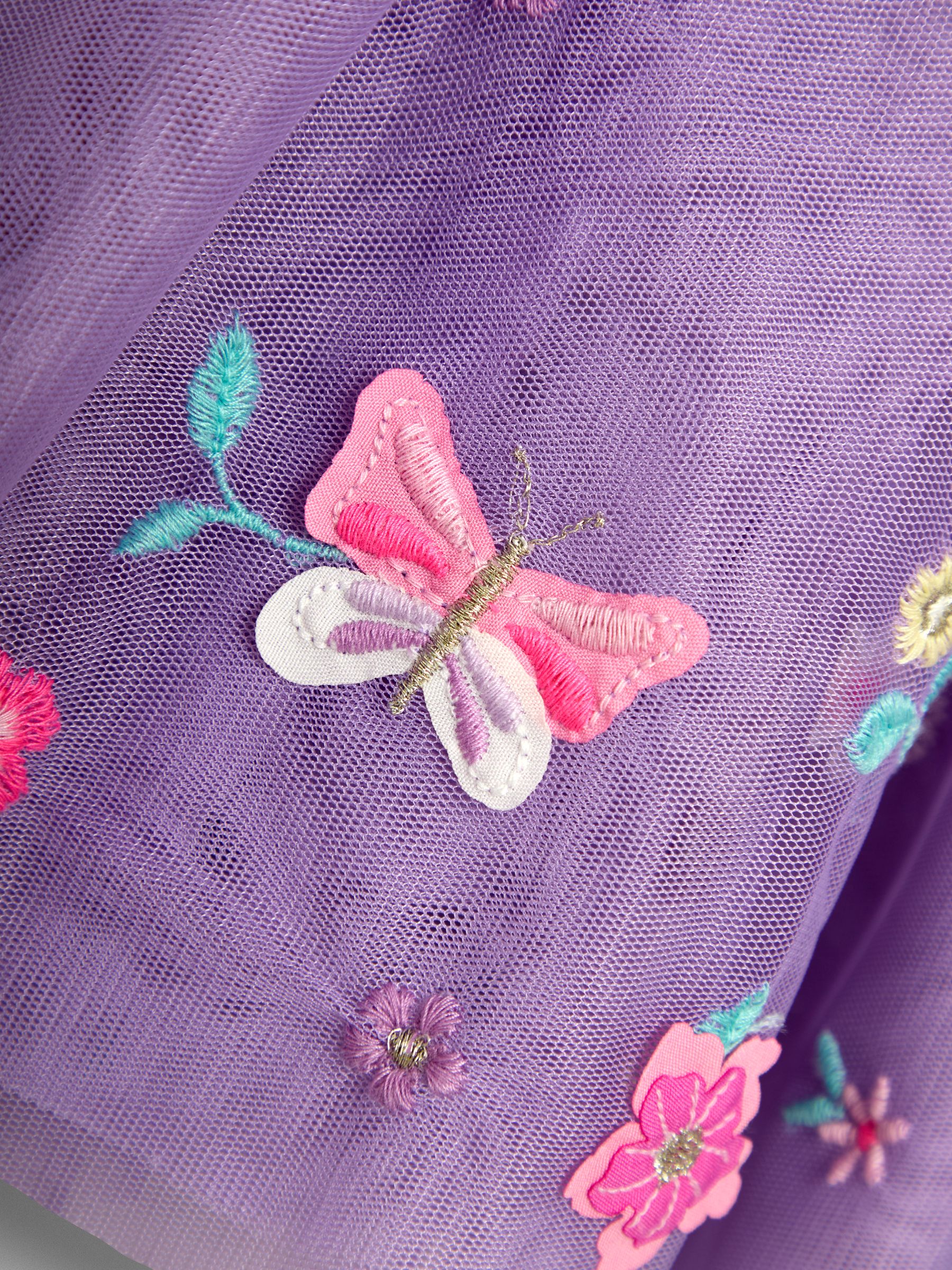 Lilac Ruffle Tulle Appliqué Party Dress - Image 3 of 3