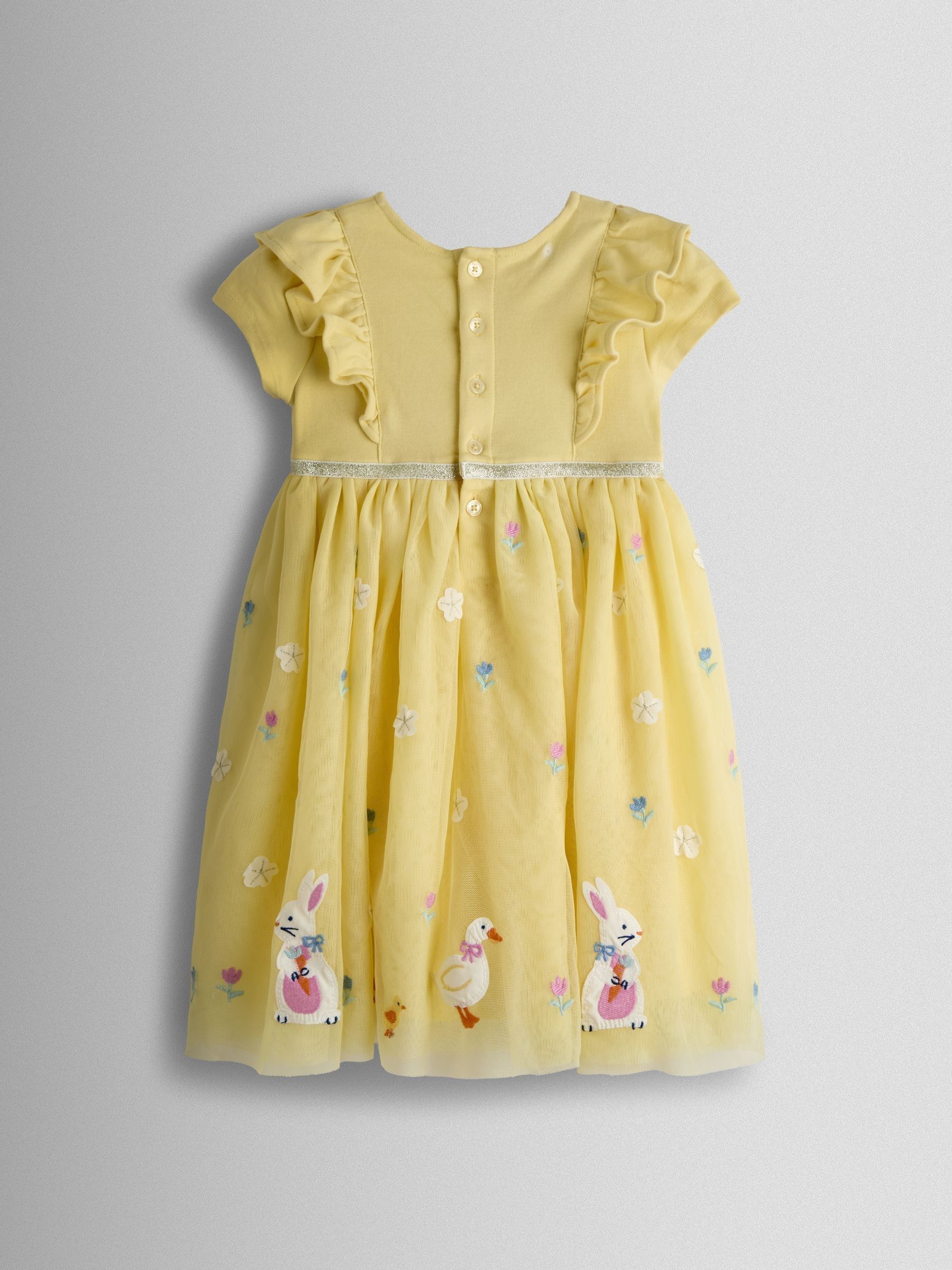 Mid Yellow Easter Appliqué Tulle Party Dress - Image 2 of 4