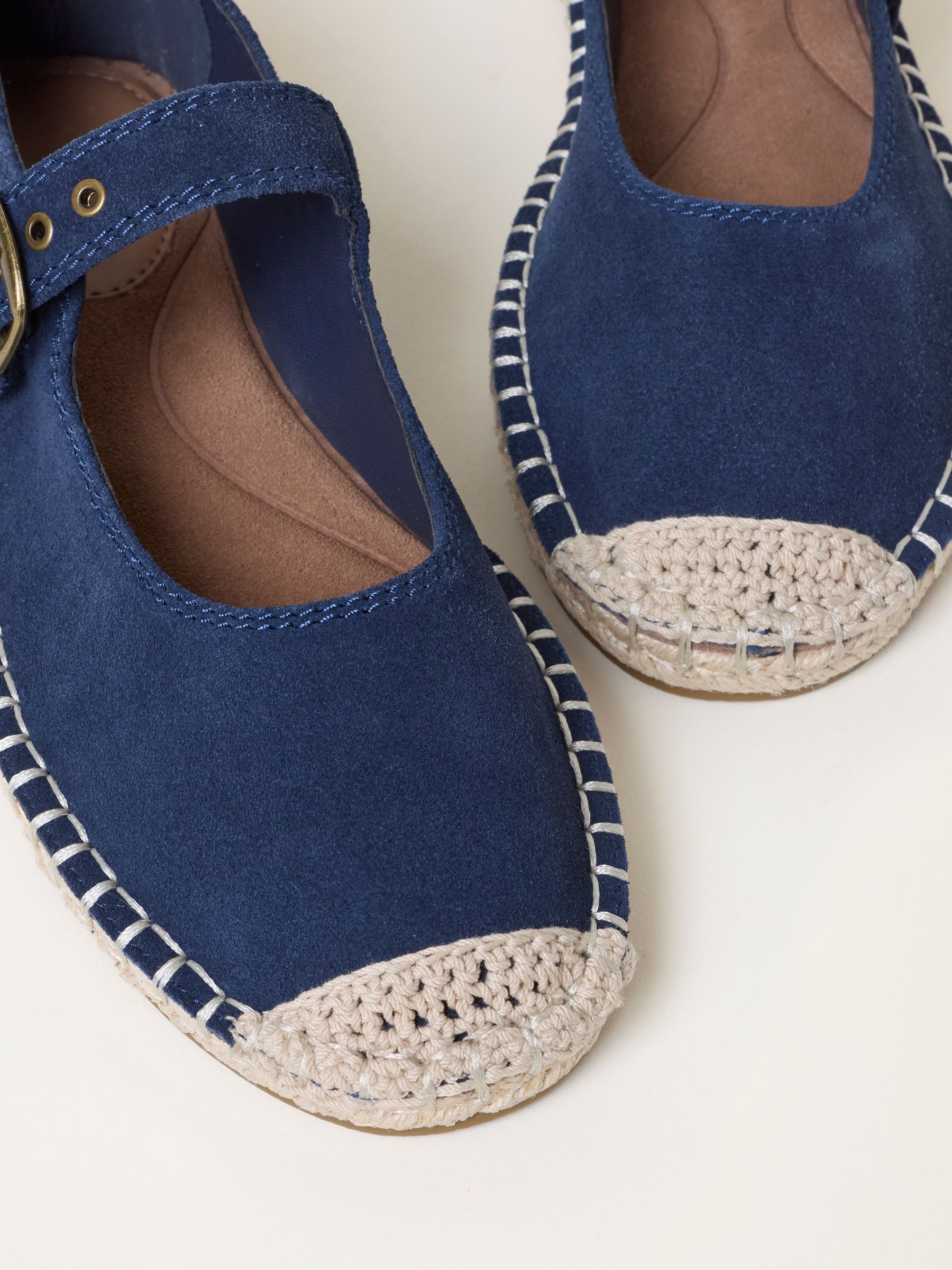 Navy Espadrille Suede Mary Jane Shoes - Image 5 of 6