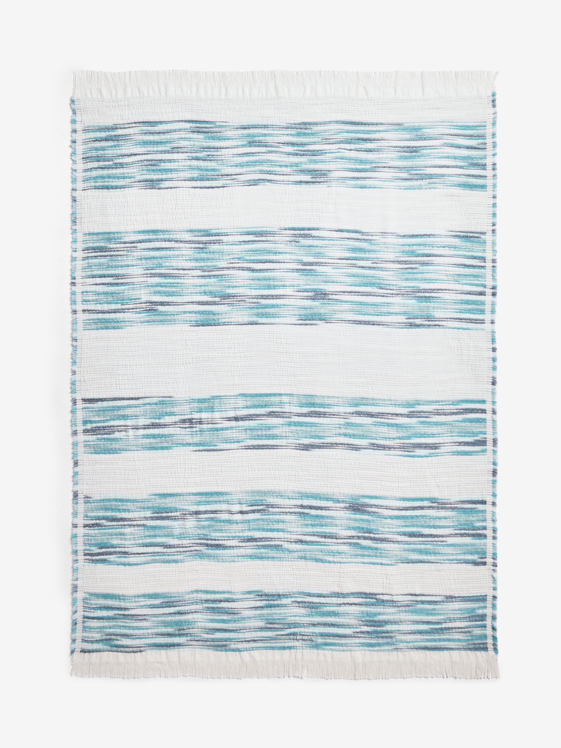 Blue Textured Ombre Stripe Throw - Image 2 of 5