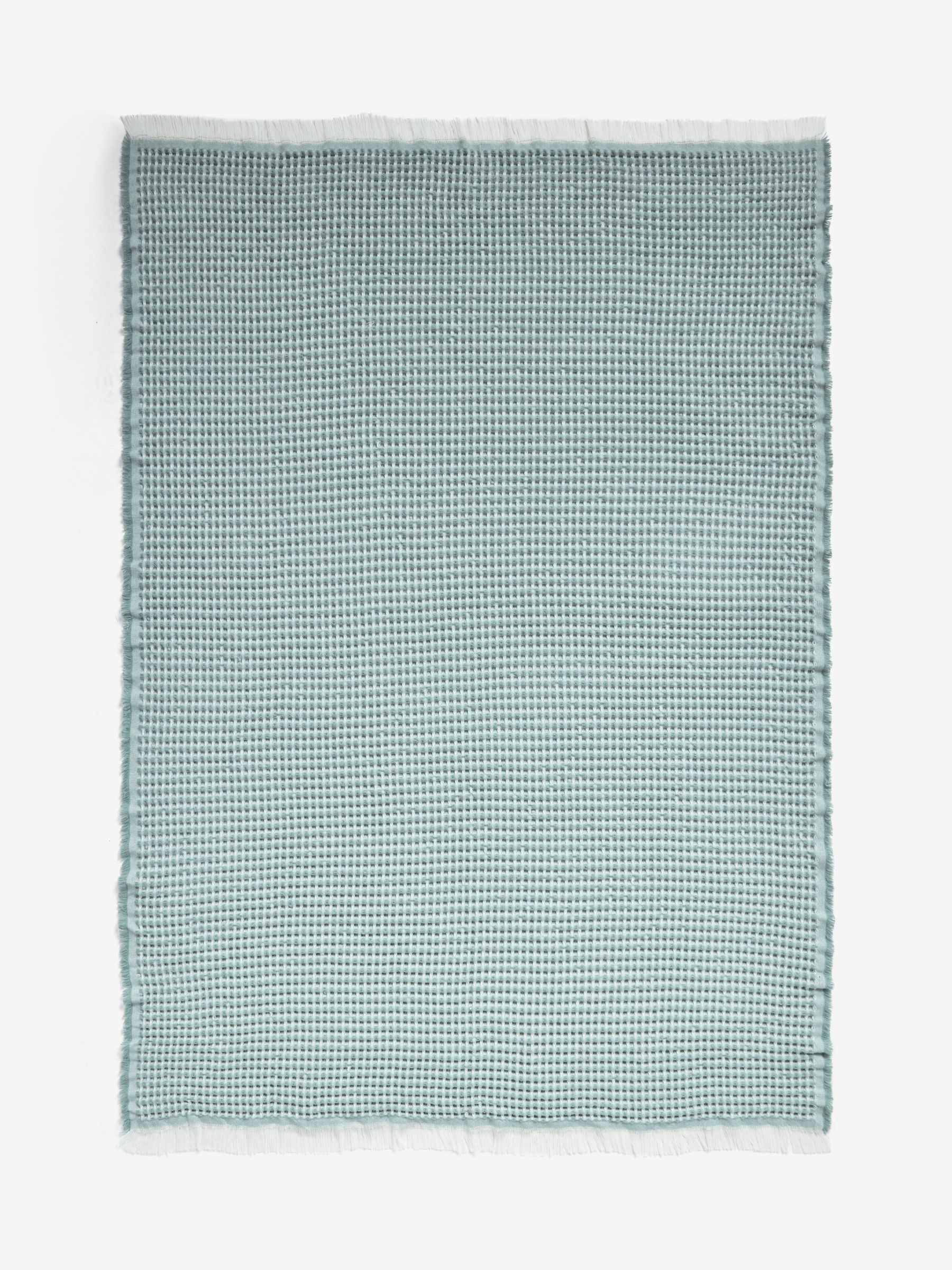 Teal Blue Textured Waffle Throw - Image 2 of 6