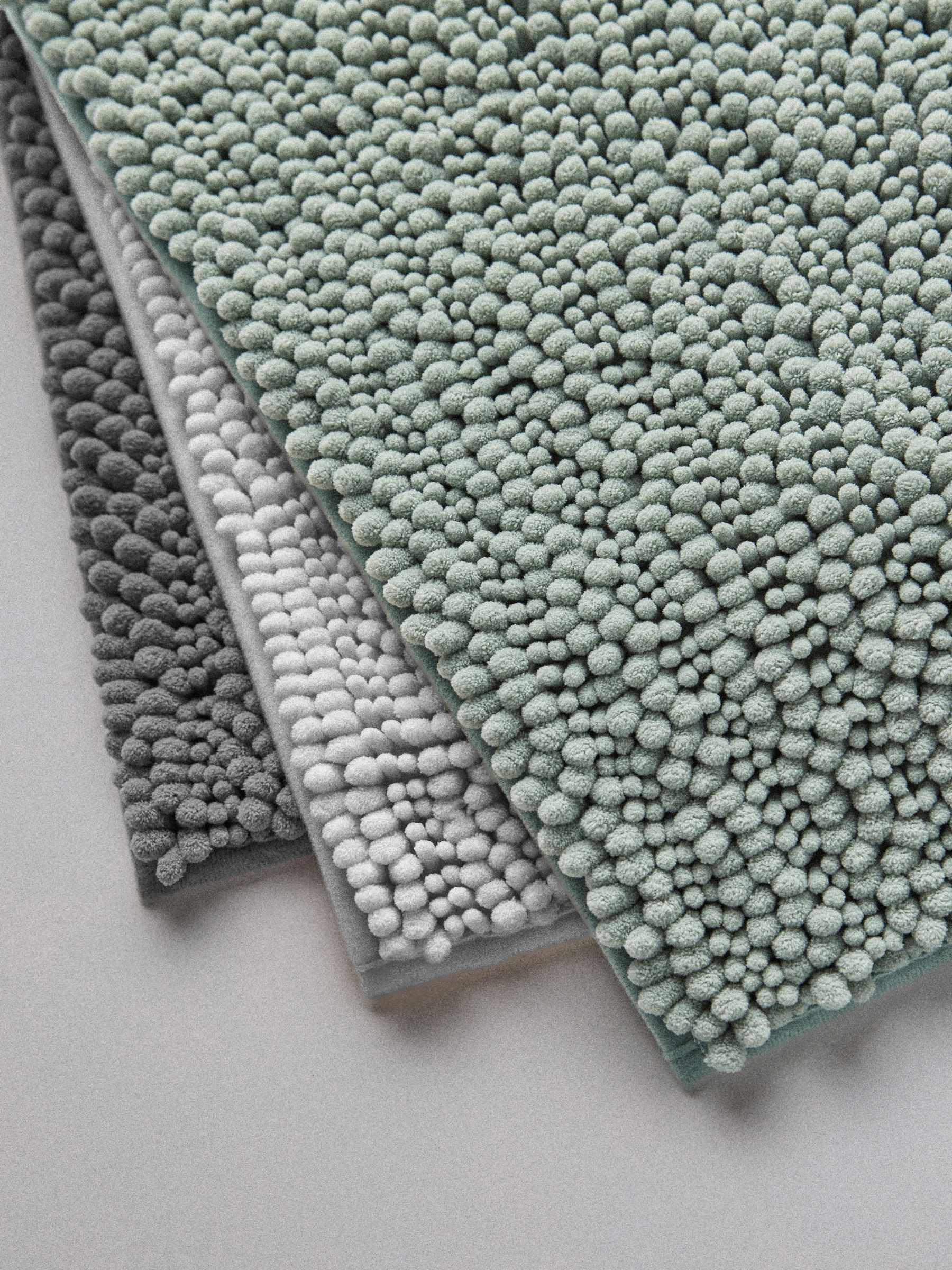 3 Pack Green/Grey Textured Bobble Bath Mats - Image 6 of 6