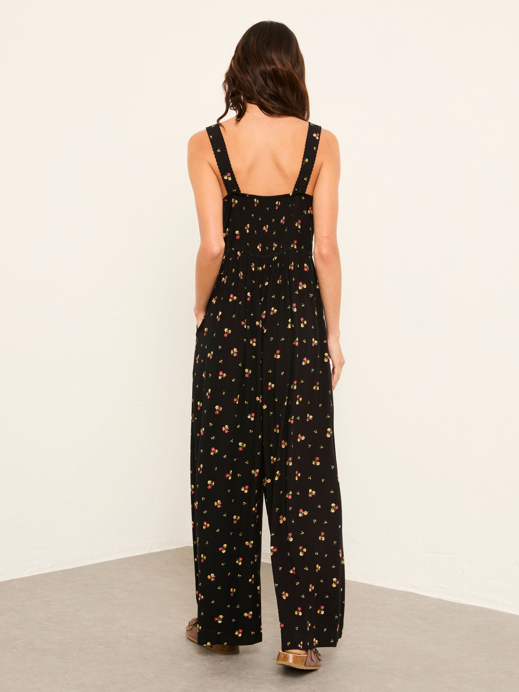 Rosa Black Ditsy Pop Petite Jumpsuit - Image 2 of 6 Rosa Black Ditsy Pop Petite Jumpsuit - Image 2 of 6