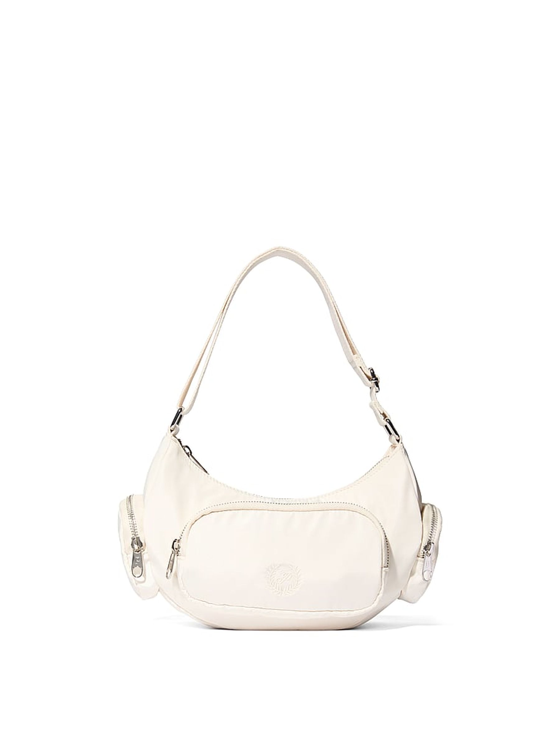 Winter White Multi-Pocket Nylon Shoulder Bag - Image 2 of 4