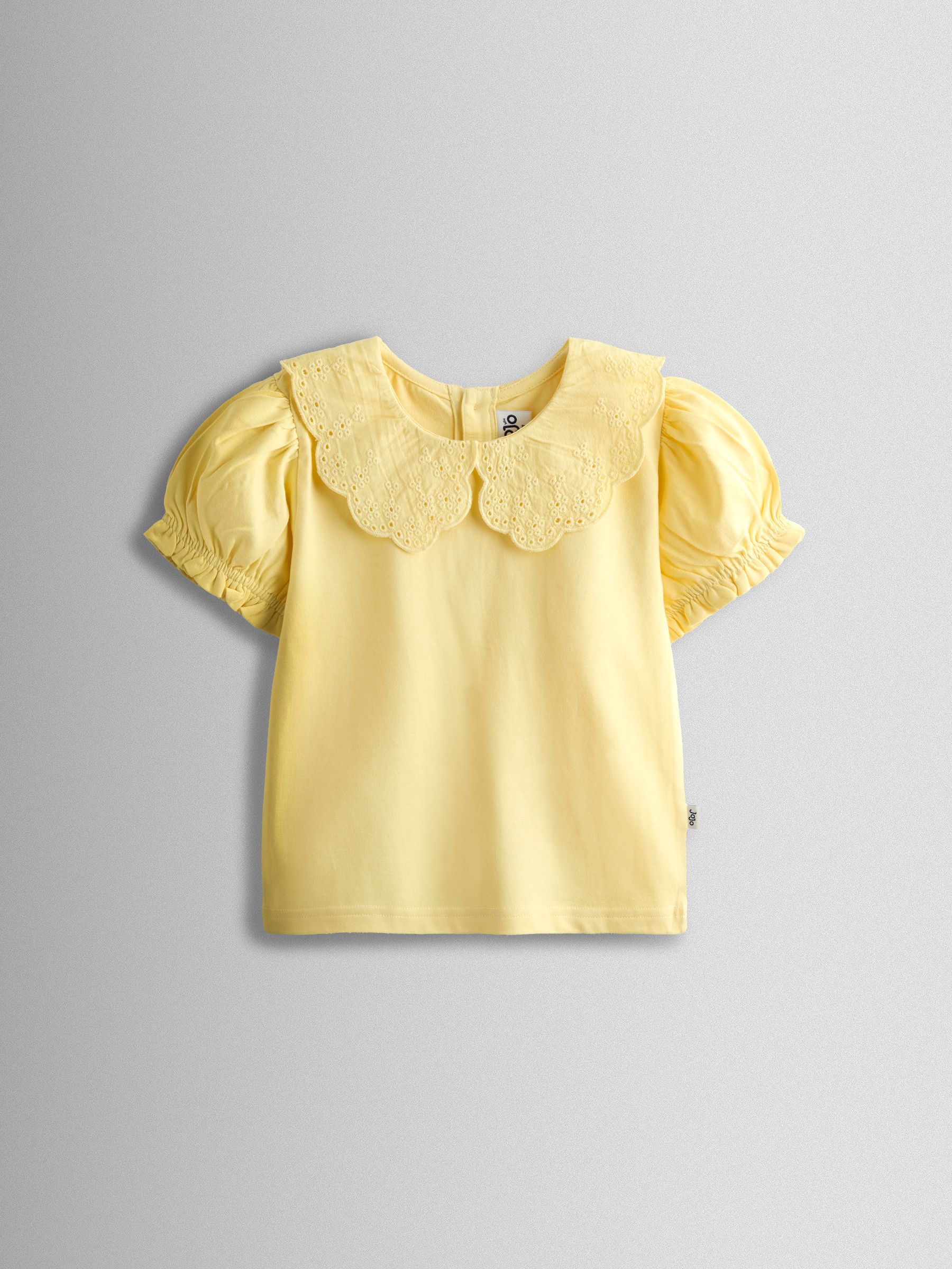Light Yellow Broderie Collar T-shirt - Image 1 of 4