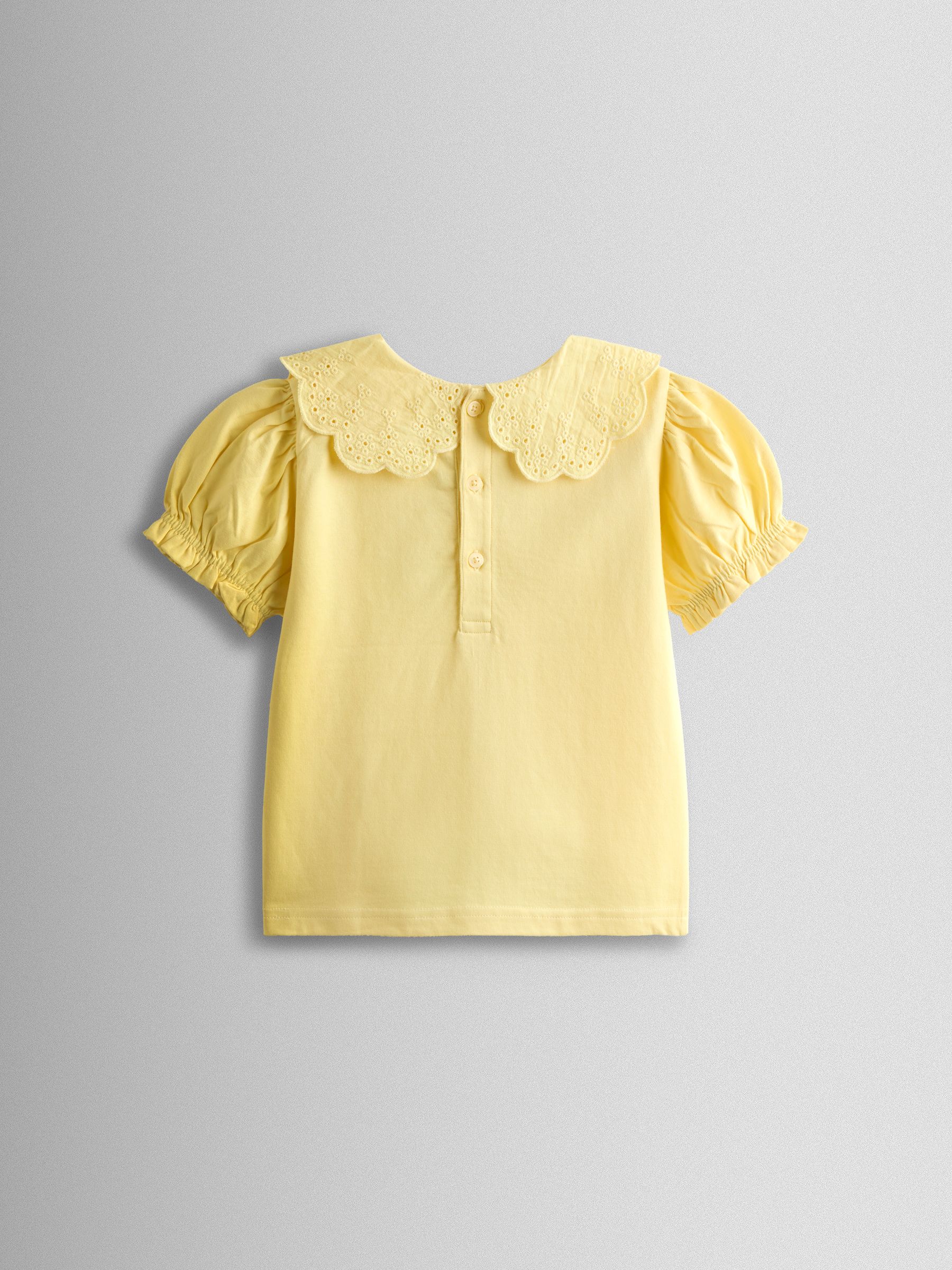 Light Yellow Broderie Collar T-shirt - Image 2 of 4