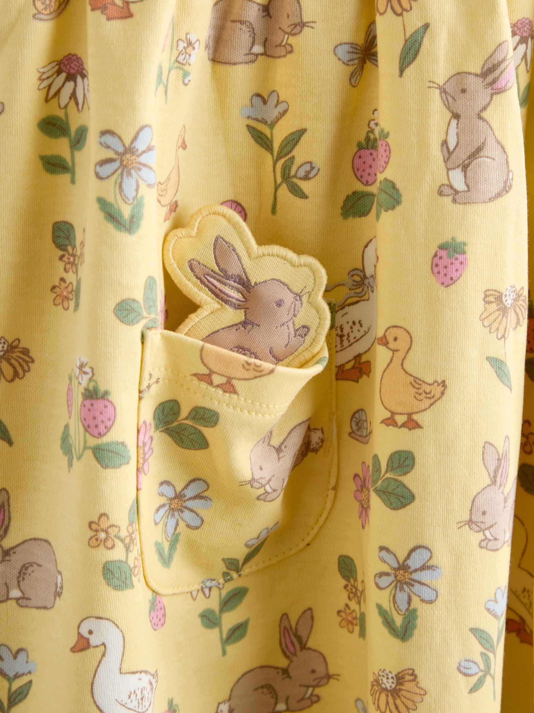 Light Yellow Duck Bunny Button Down Pet In Pocket Dress - Image 3 of 3 Light Yellow Duck Bunny Button Down Pet In Pocket Dress - Image 3 of 3