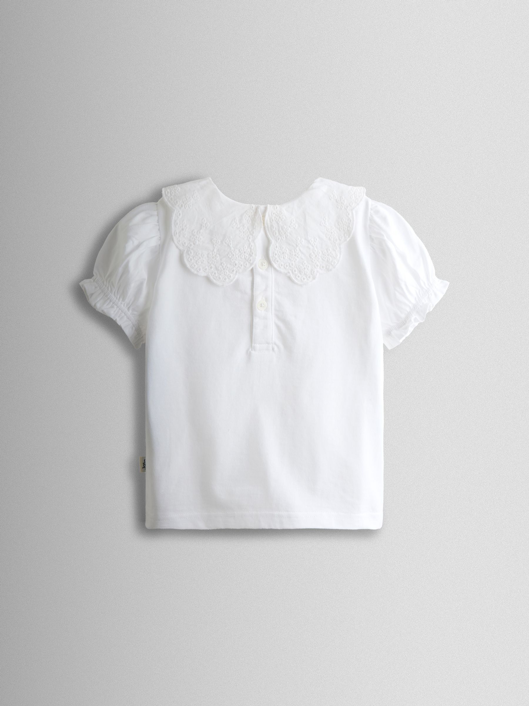 Pure White Broderie Collar T-Shirt - Image 2 of 4