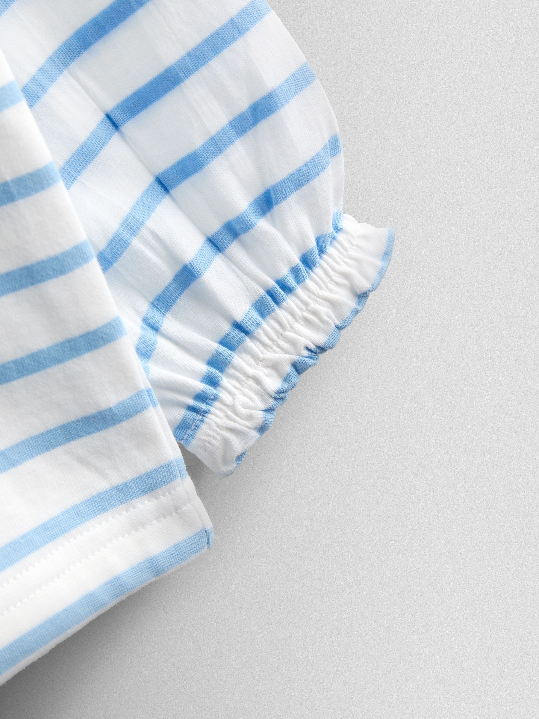 Cornflower Blue Strawberry Appliqué Stripe Top - Image 4 of 4