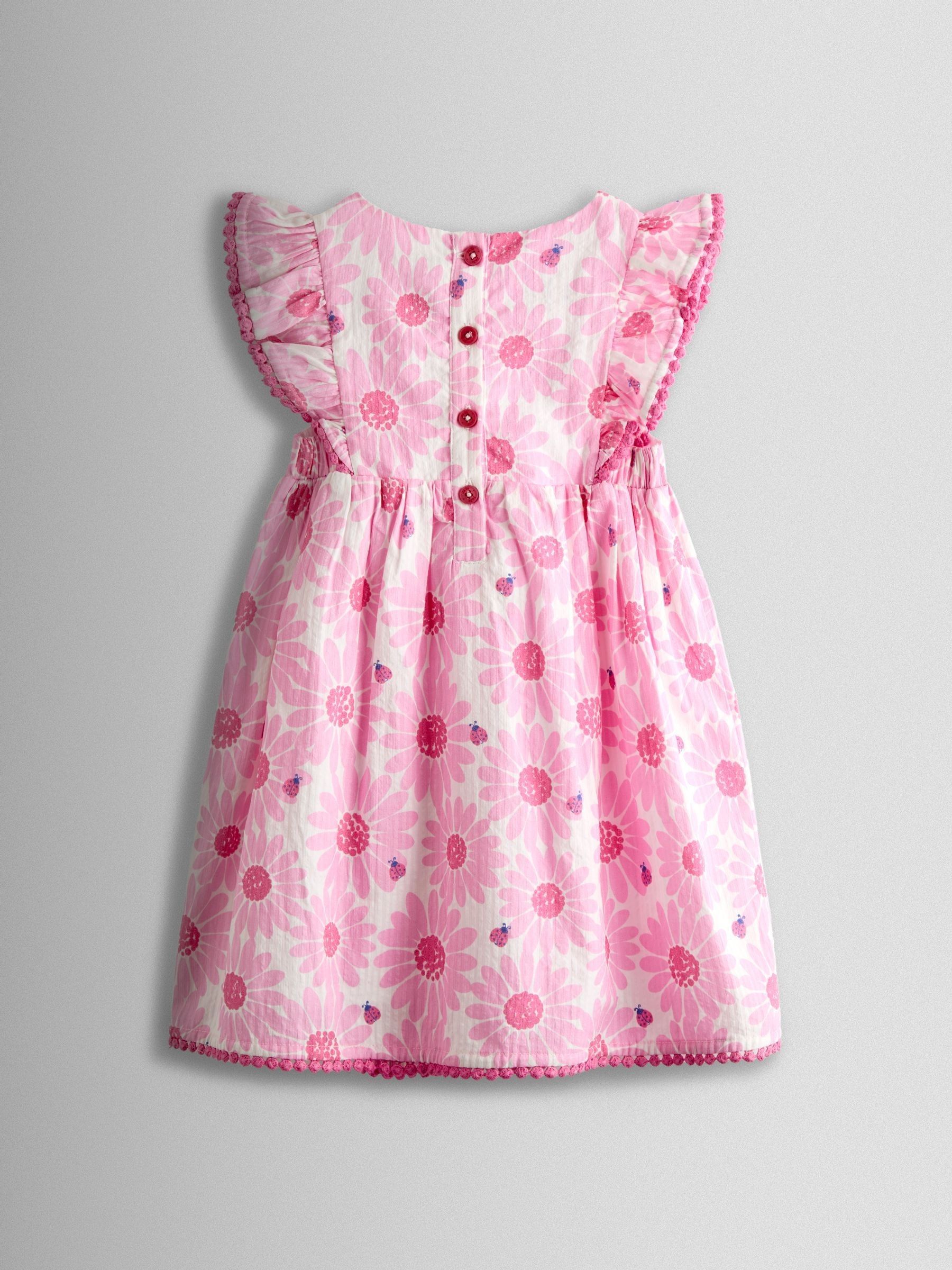 Pink Daisy & Ladybird Frill Shoulder Printed Dress - Image 2 of 3