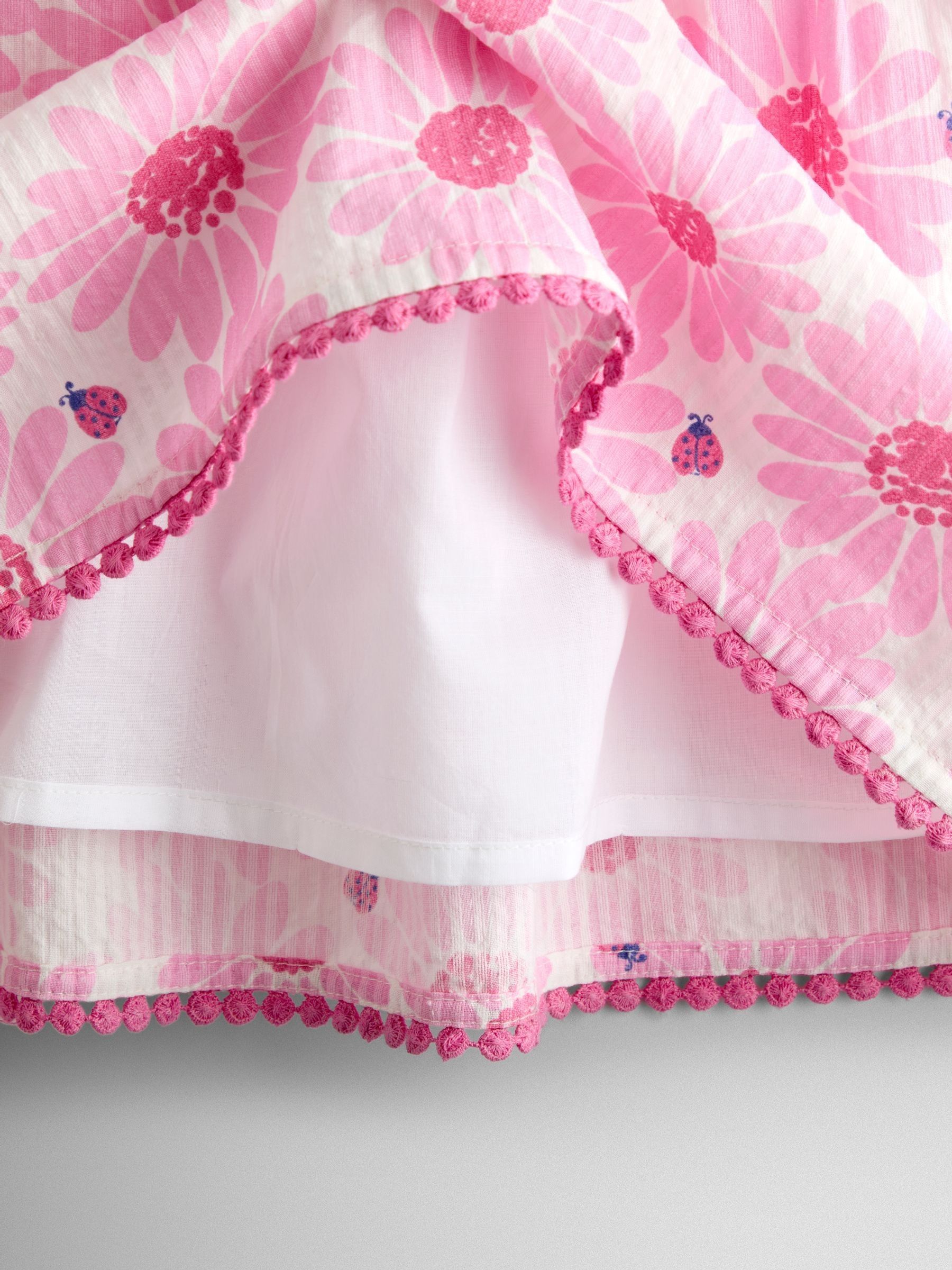 Pink Daisy & Ladybird Frill Shoulder Printed Dress - Image 3 of 3