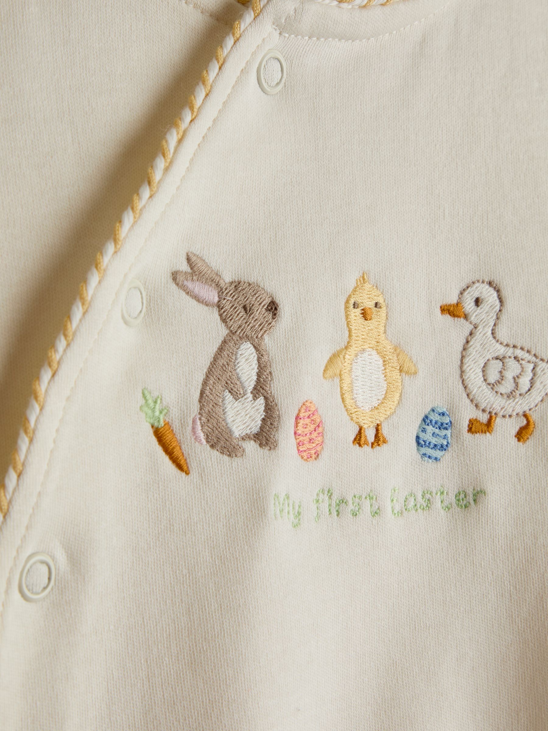 Cream My First Easter Appliqué Sleepsuit - Image 3 of 3 Cream My First Easter Appliqué Sleepsuit - Image 3 of 3