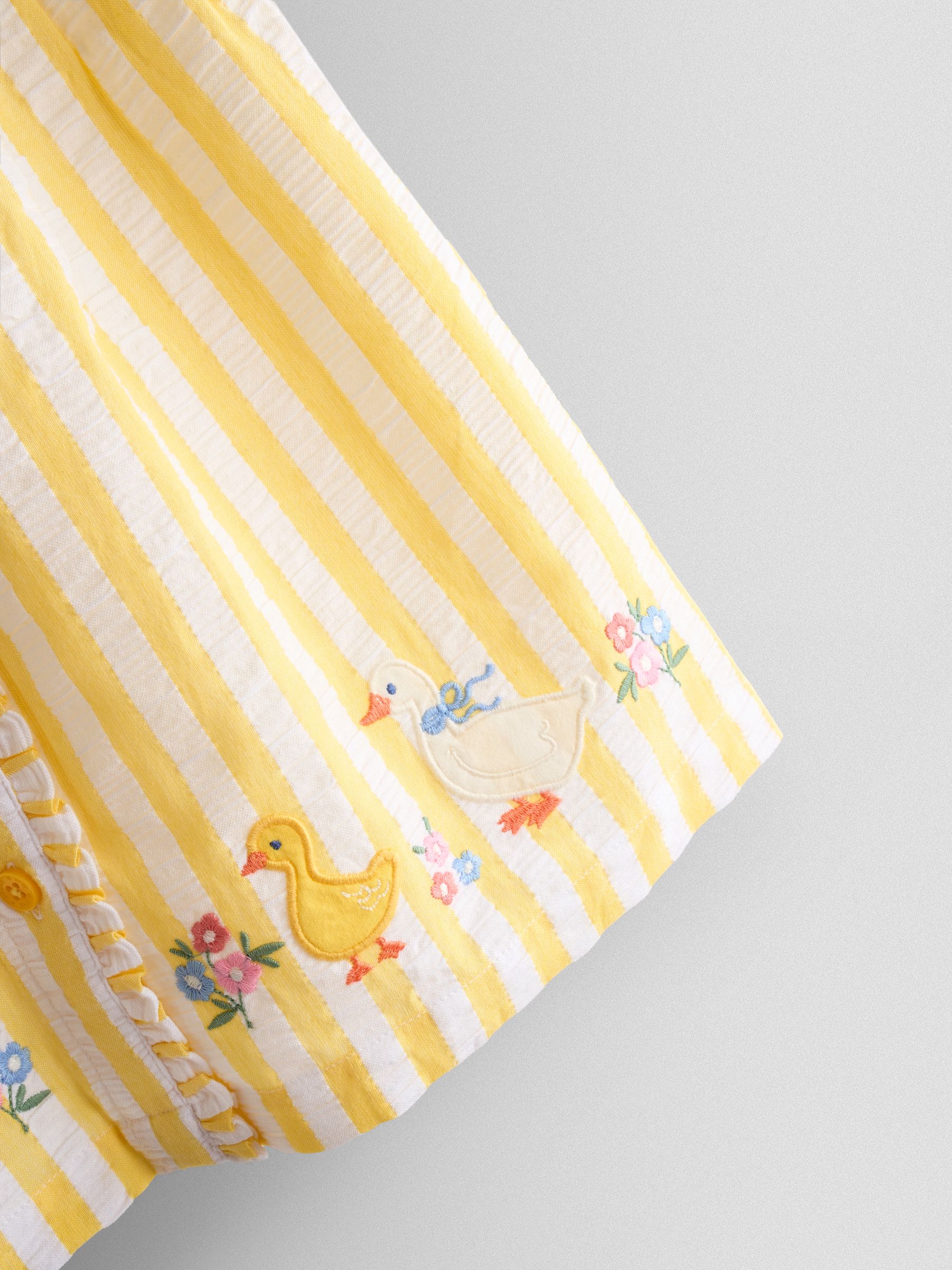 Yellow Duck Appliqué Button Front Dress & Hat Set - Image 8 of 9