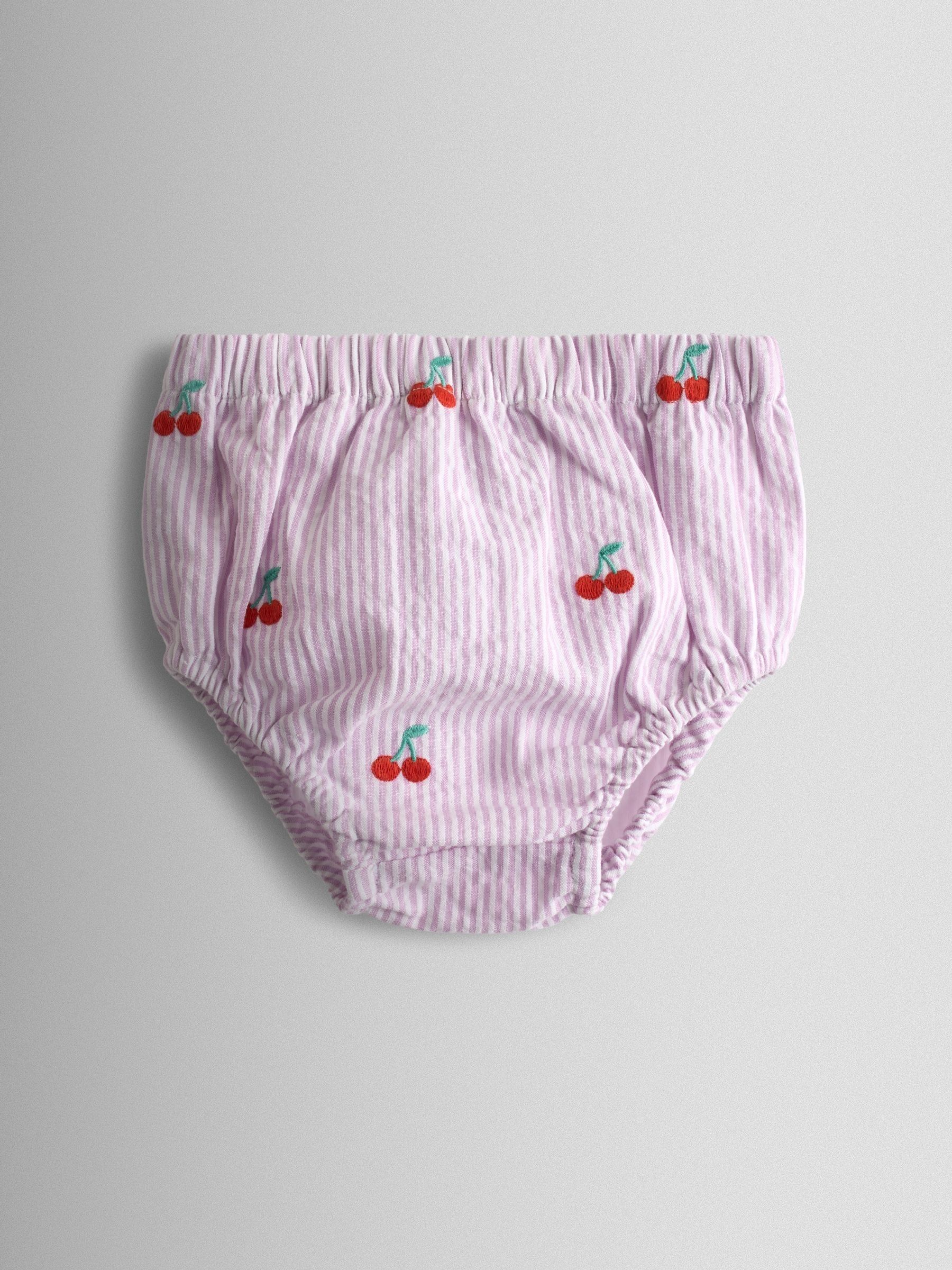 Lilac Purple Cherry Embroidered Stripe Dress & Hat Set - Image 4 of 9