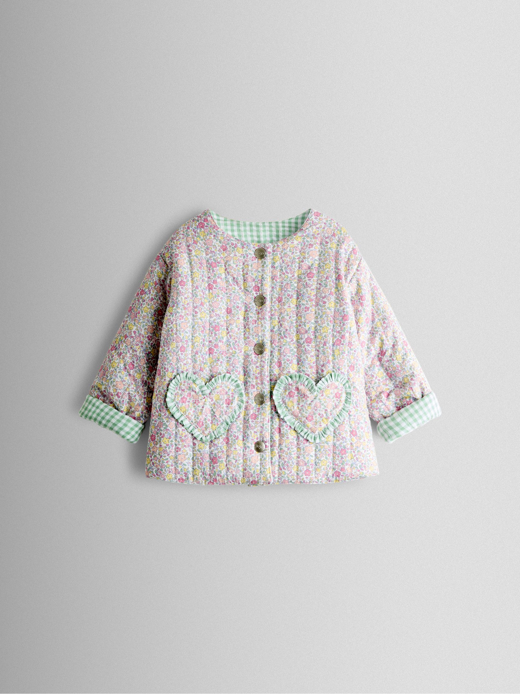 Mid Pink Ditsy Floral Heart Pocket Quilted Jacket - Image 2 of 7