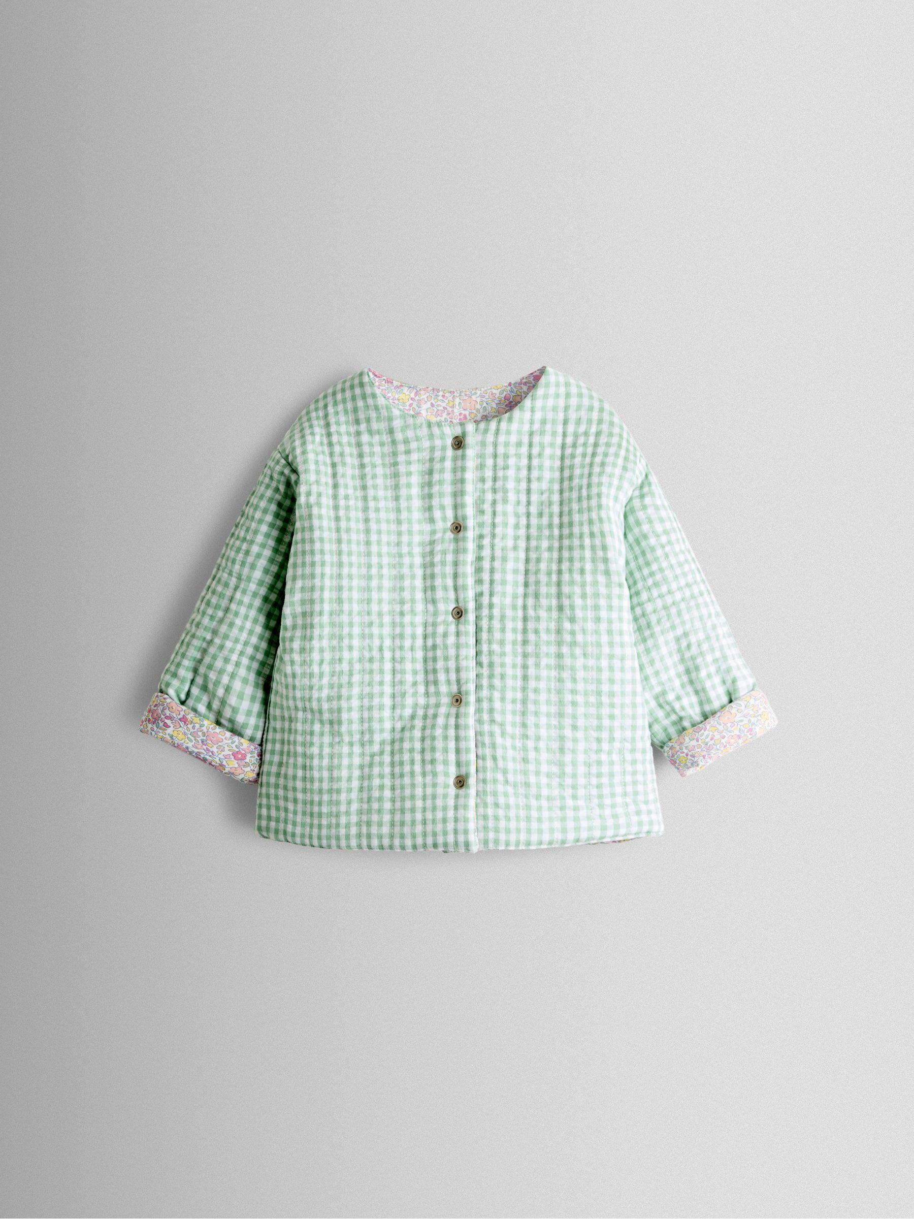 Mid Pink Ditsy Floral Heart Pocket Quilted Jacket - Image 4 of 7