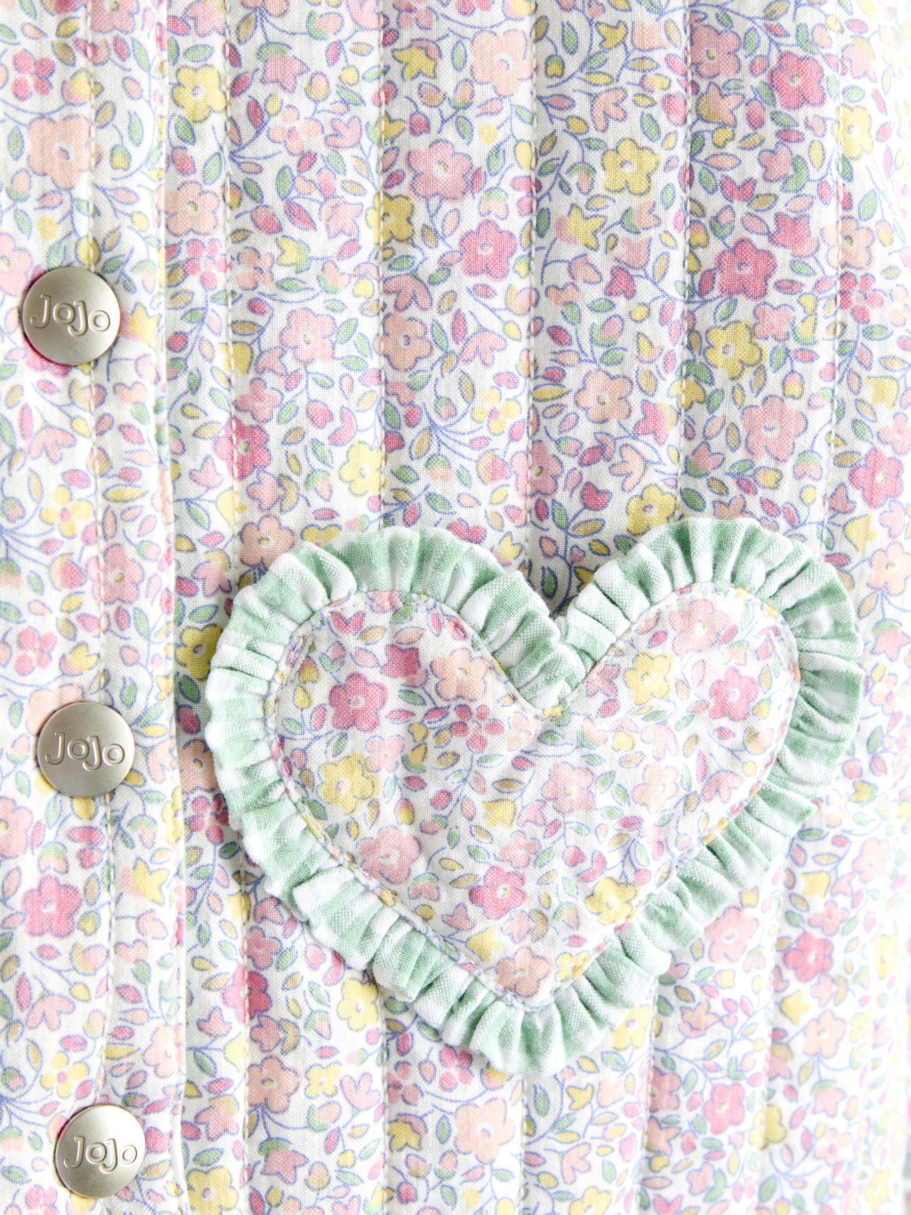 Mid Pink Ditsy Floral Heart Pocket Quilted Jacket - Image 6 of 7