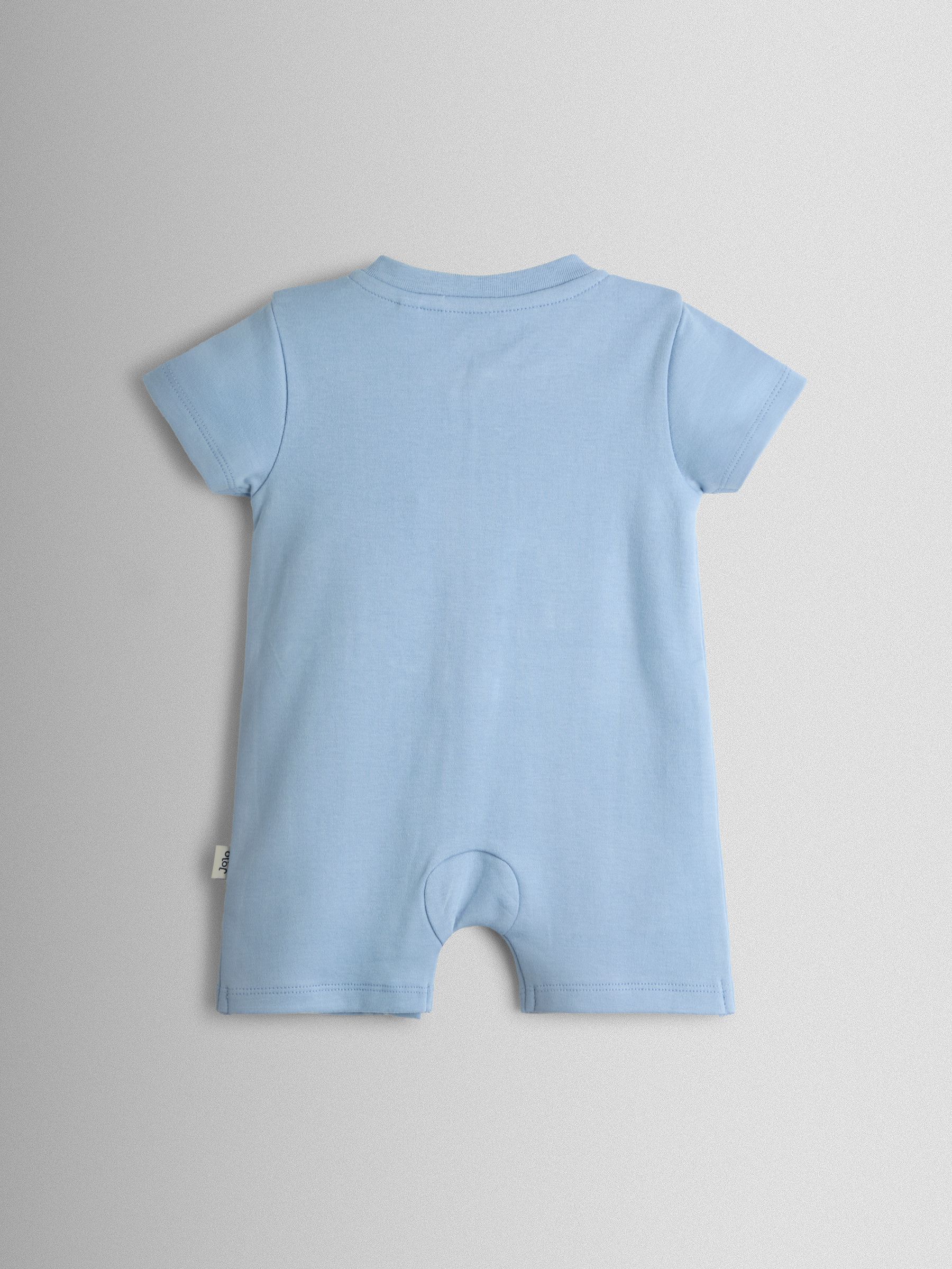 Blue Safari Appliqué Organic Cotton Short Sleeved Zip Sleepsuit - Image 3 of 4