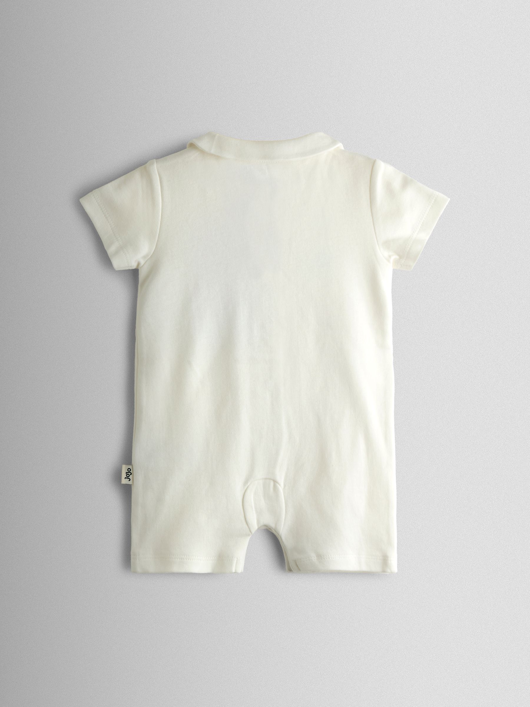 White Hot Air Balloon Embroidered Organic Cotton Short Sleeve Sleepsuit - Image 3 of 4