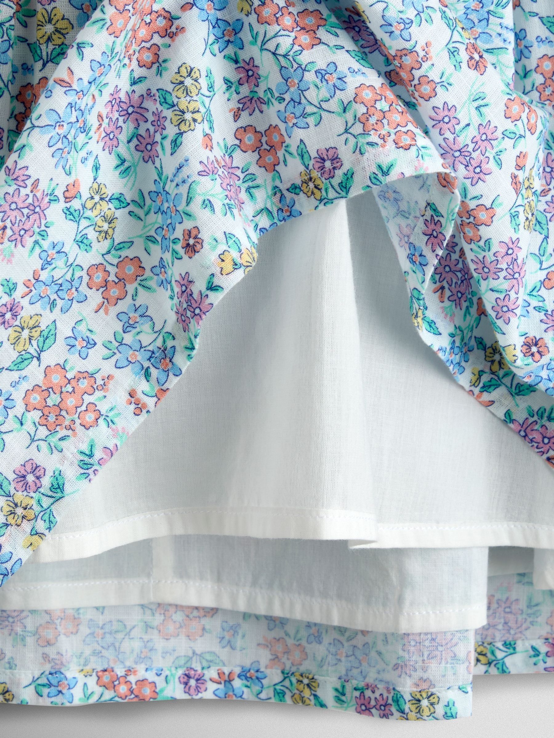 Cream Collared Ditsy Floral Smocked Dress - Image 5 of 6