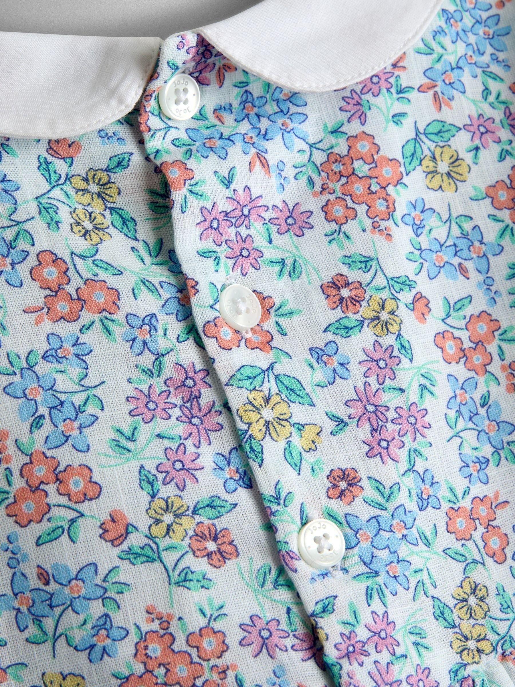 Cream Collared Ditsy Floral Smocked Dress - Image 6 of 6