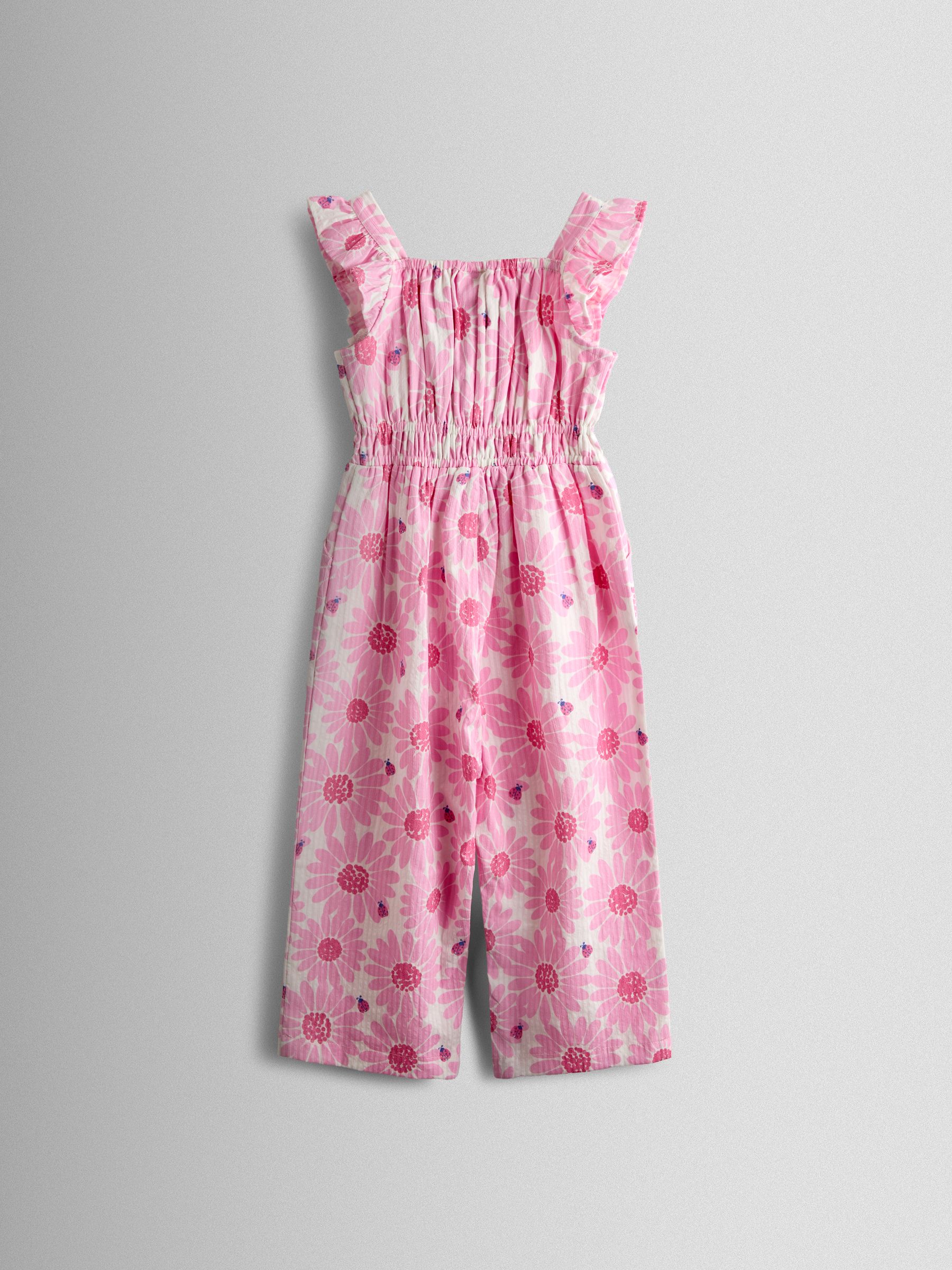 Pink Daisy & Ladybird Strappy Seersucker Jumpsuit - Image 2 of 3