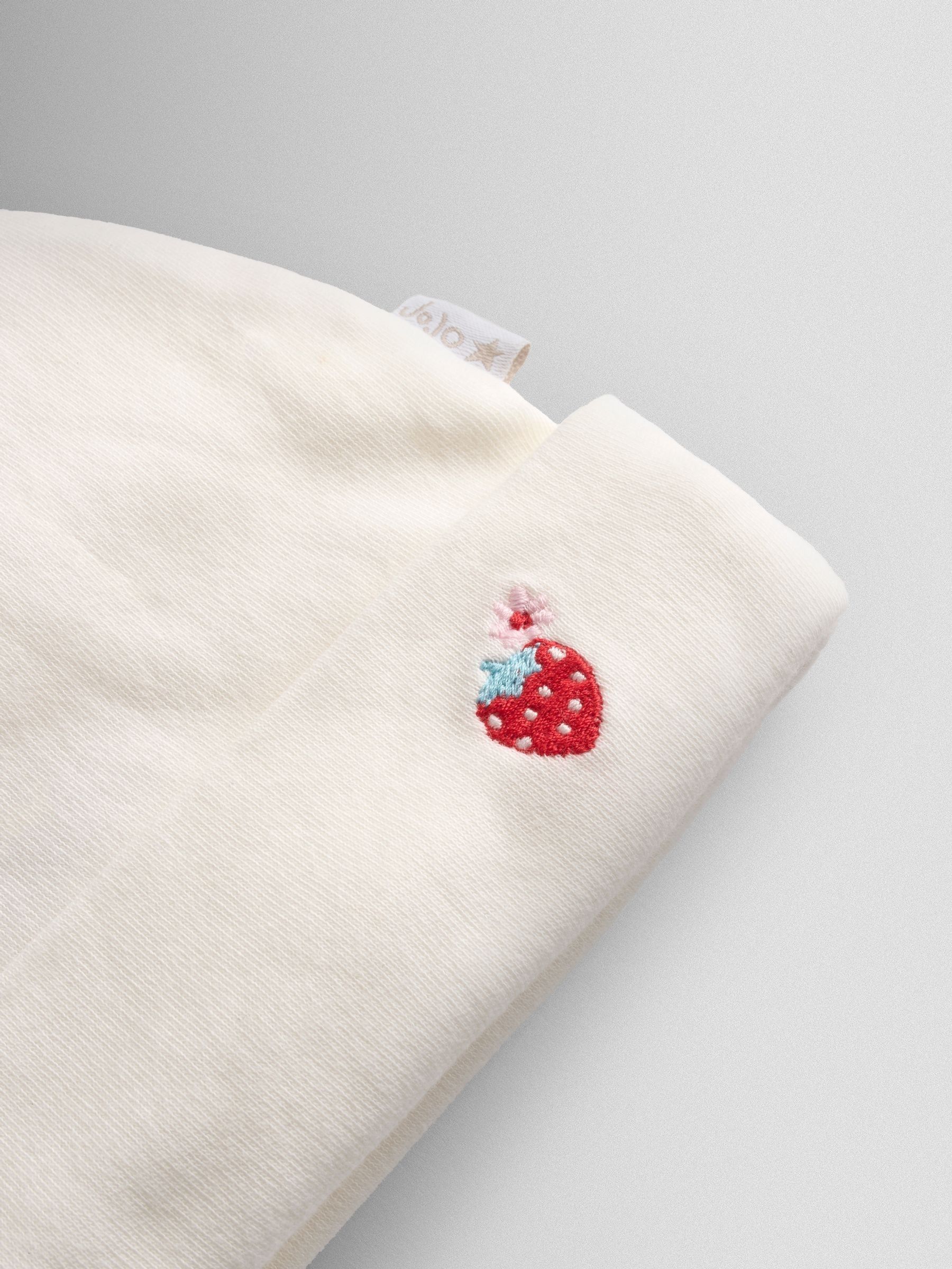 Red Strawberry Embroidered Hat and Bib Set - Image 4 of 4
