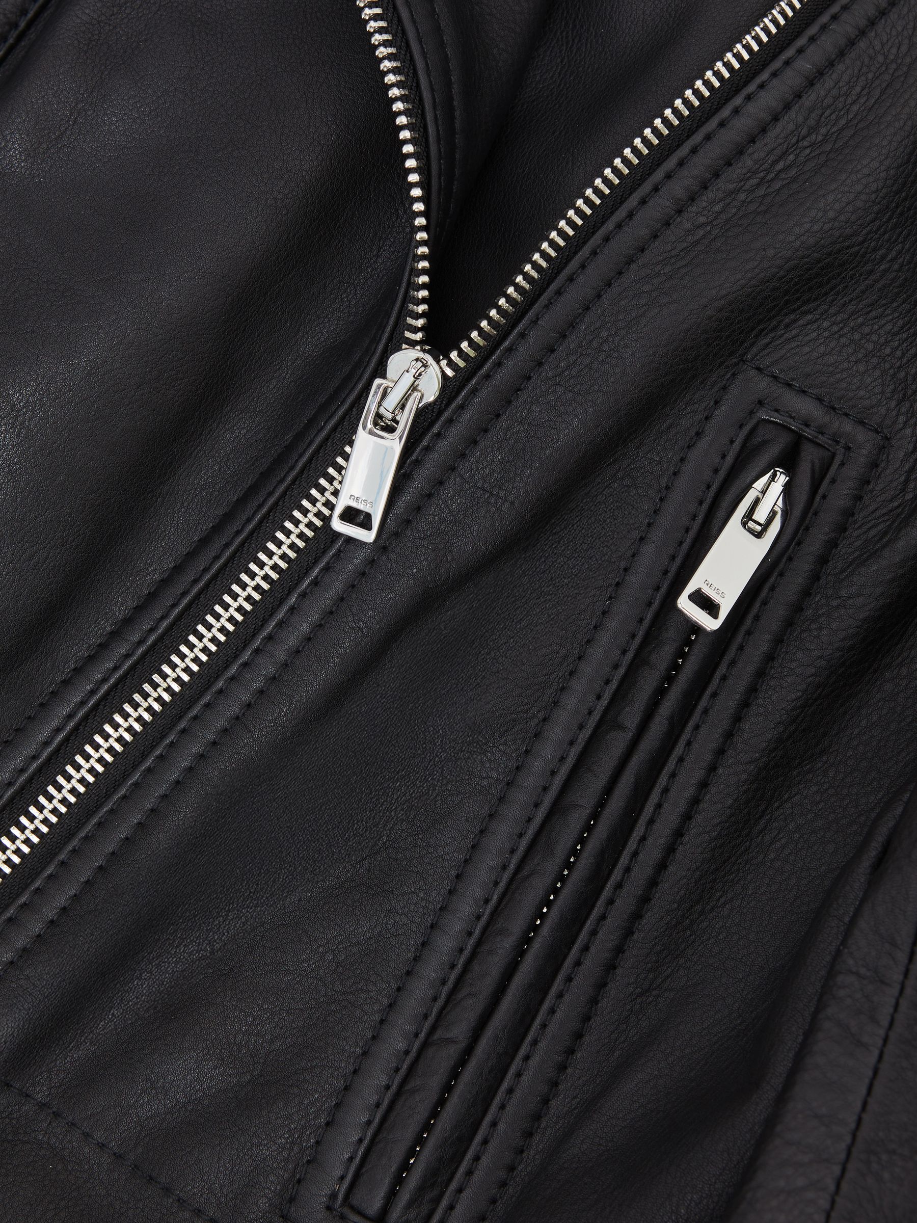 Atelier Leather Biker Jacket in Black - image 3