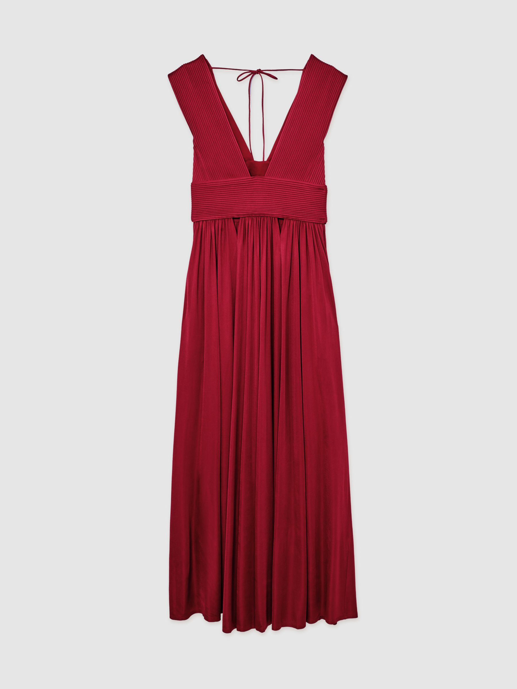 Atelier Cut-Out Pleated Maxi Dress in Red - image 1