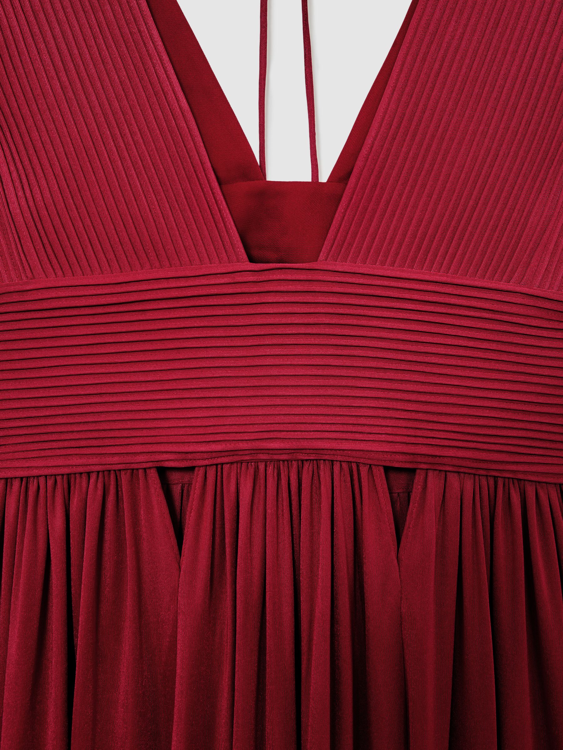Červené maxi šaty Atelier s výřezem a skládaným výstřihem - Obrázek 7 z 7