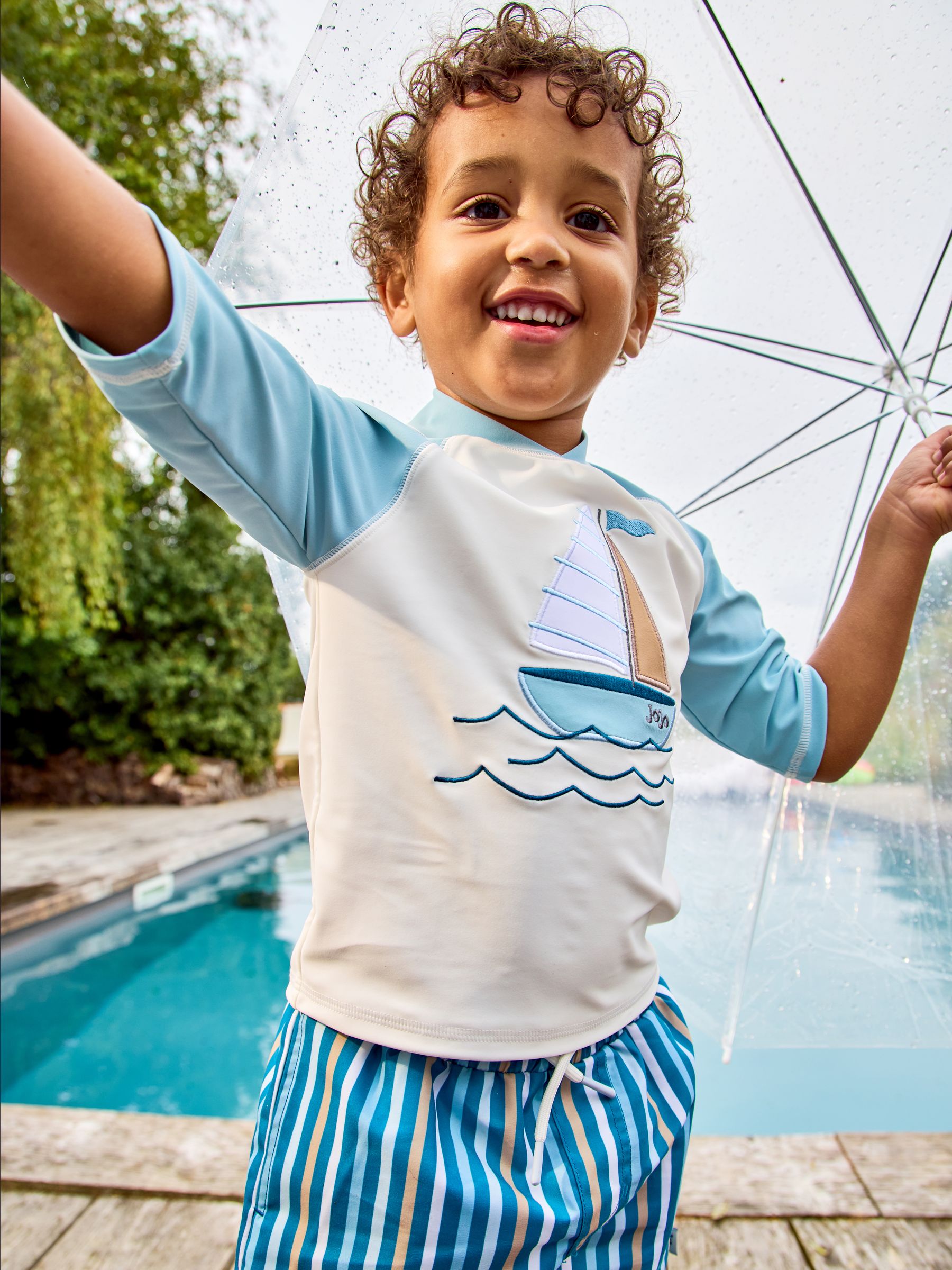 Blue Applique Long Sleeve Rash Vest Set - Image 1 of 7