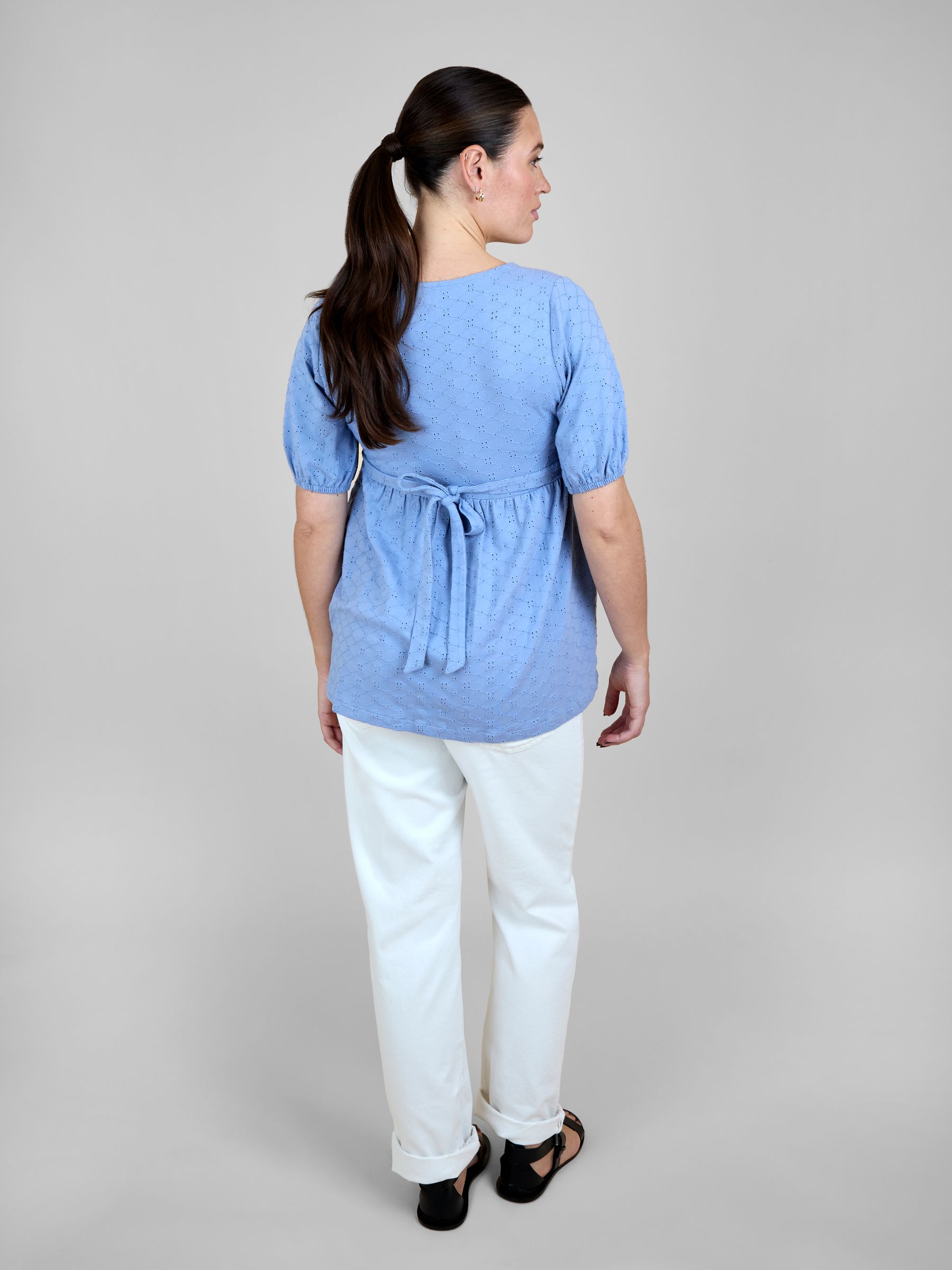 Blue Short Sleeve Maternity Jersey Top - Image 4 of 5