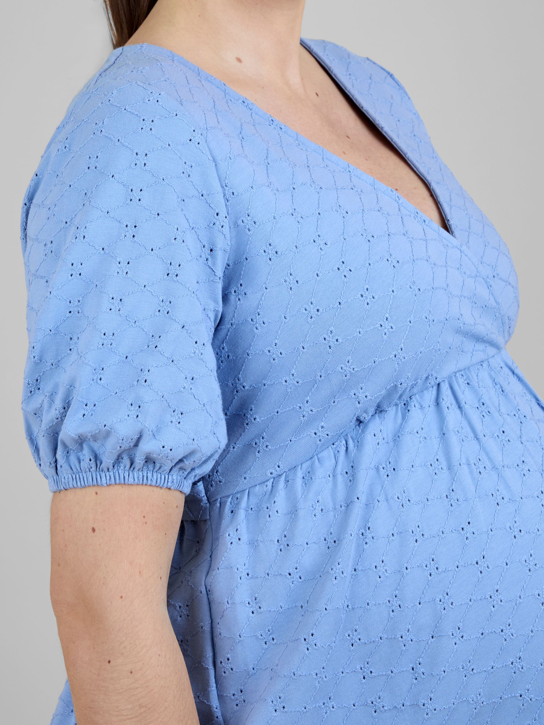 Blue Short Sleeve Maternity Jersey Top - Image 5 of 5