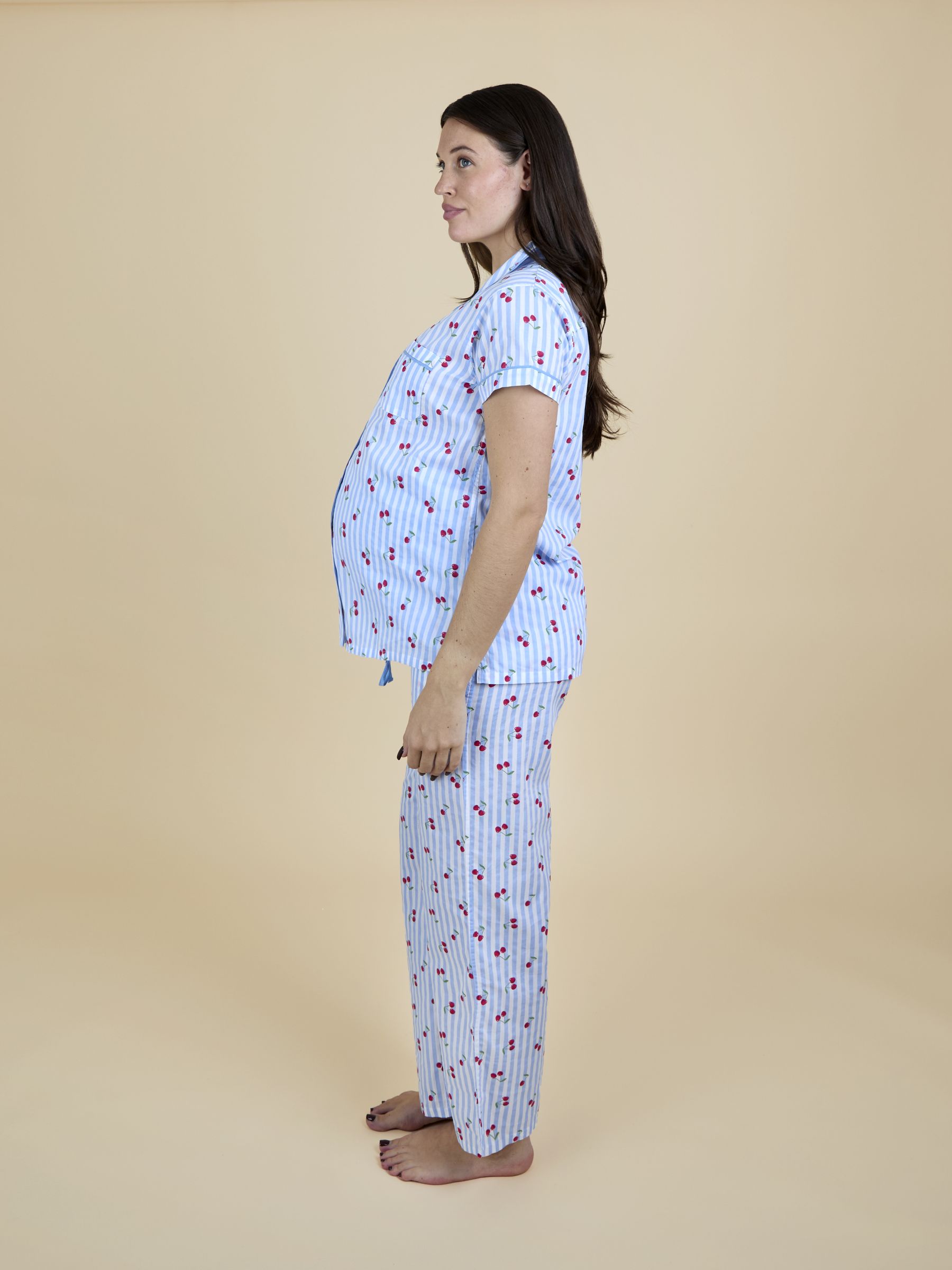Blue Lemon Print Maternity Pyjamas Set - Image 2 of 6